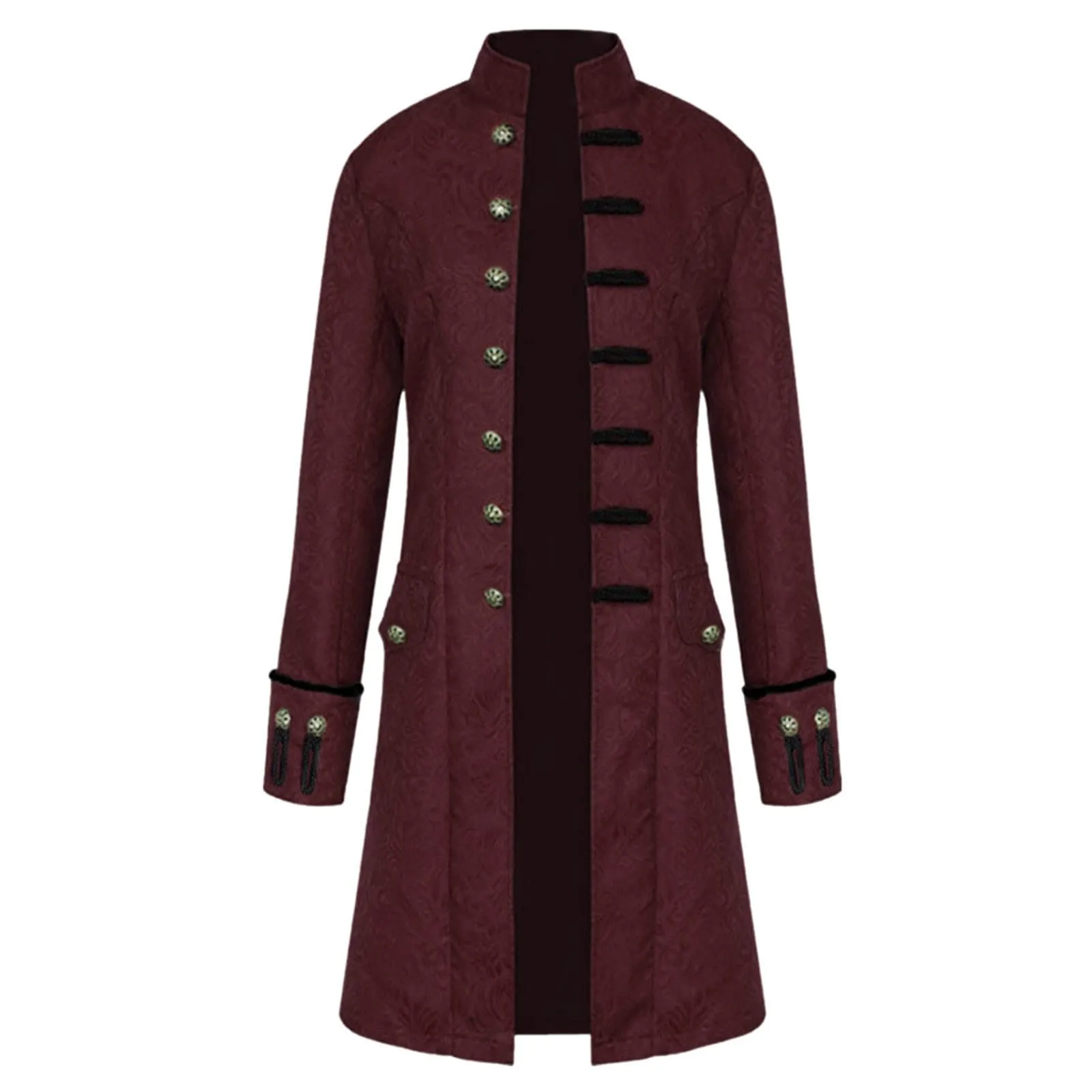 Duohropke Giacca Uomo Vittoriana Steampunk in Stile Gotico, Vino, L - immagine 2