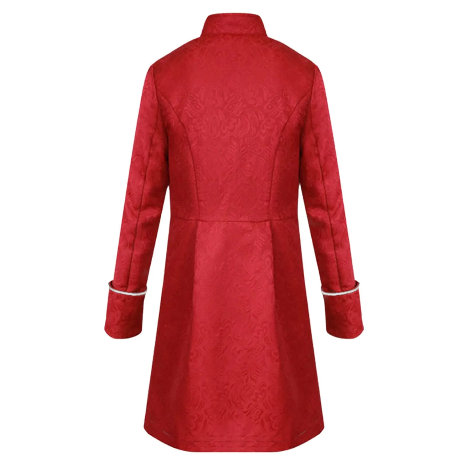 Duohropke Giacca Uomo Vittoriana Steampunk Gotica, Rosso, XL - immagine 4