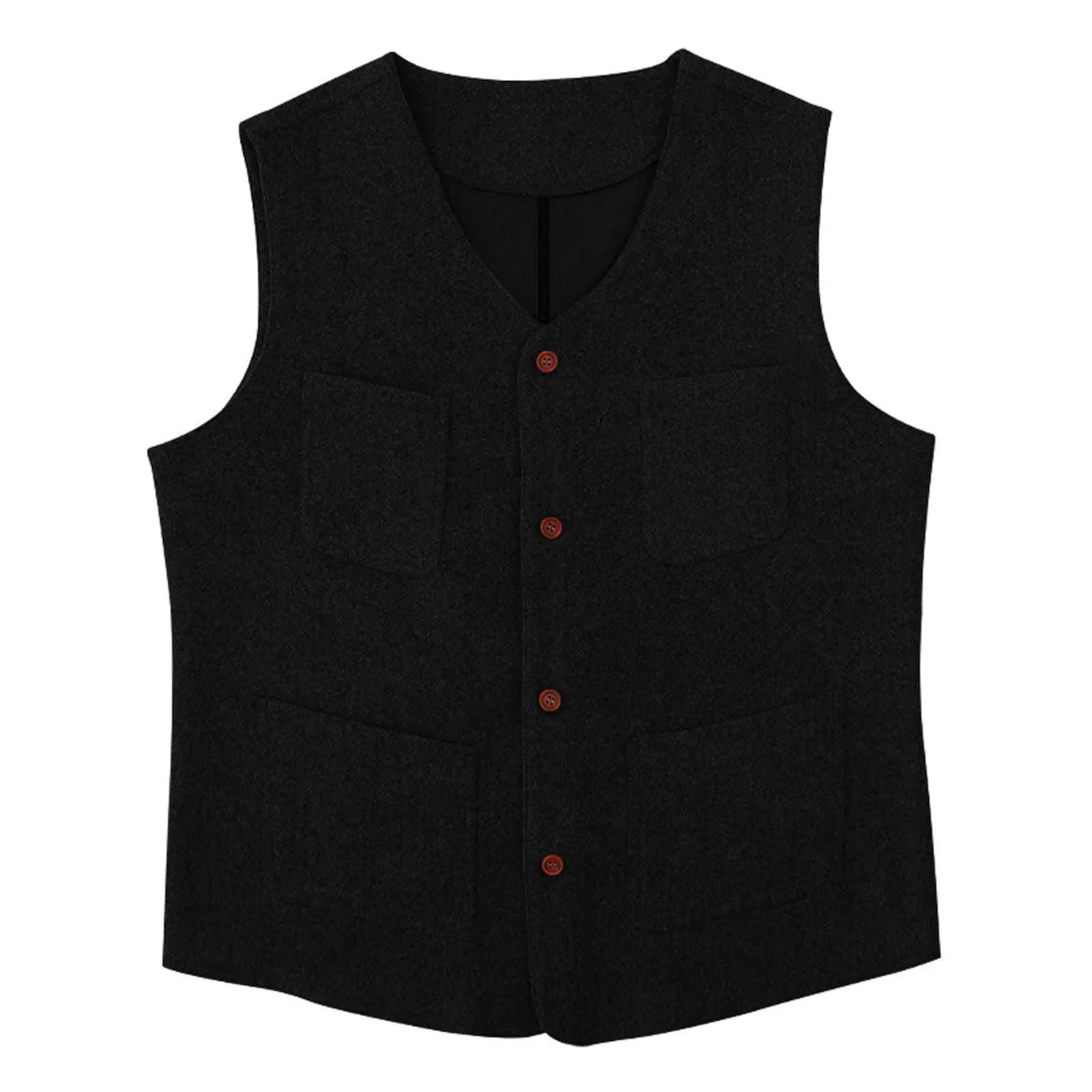 Generisch Gilet da uomo slim fit con colletto alto, X02 nero, L - immagine 5