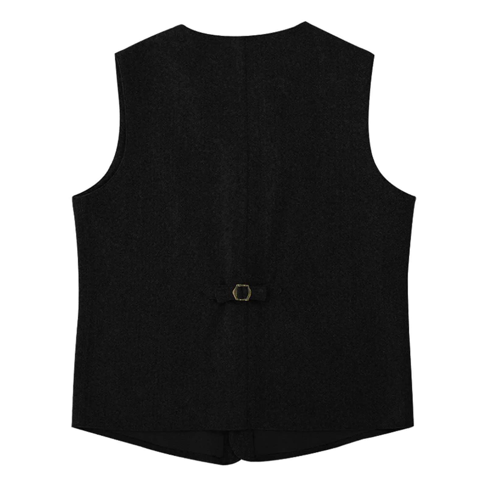 Generisch Gilet da uomo slim fit, colletto alto, tinta unita, X02 nero, XXL - immagine 6