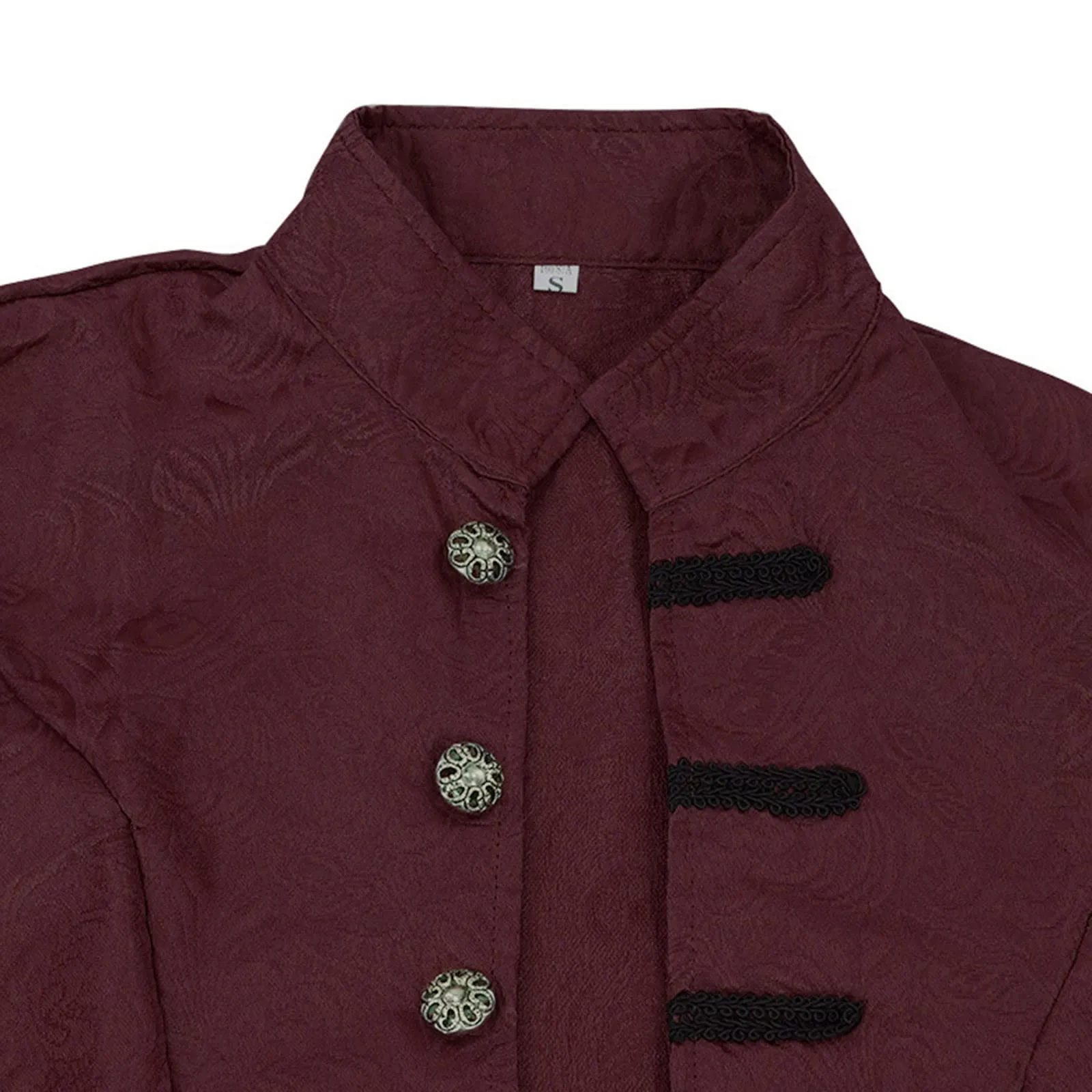 Duohropke Giacca da Uomo Vittoriana Steampunk Gotica, Vino, XXL - immagine 7
