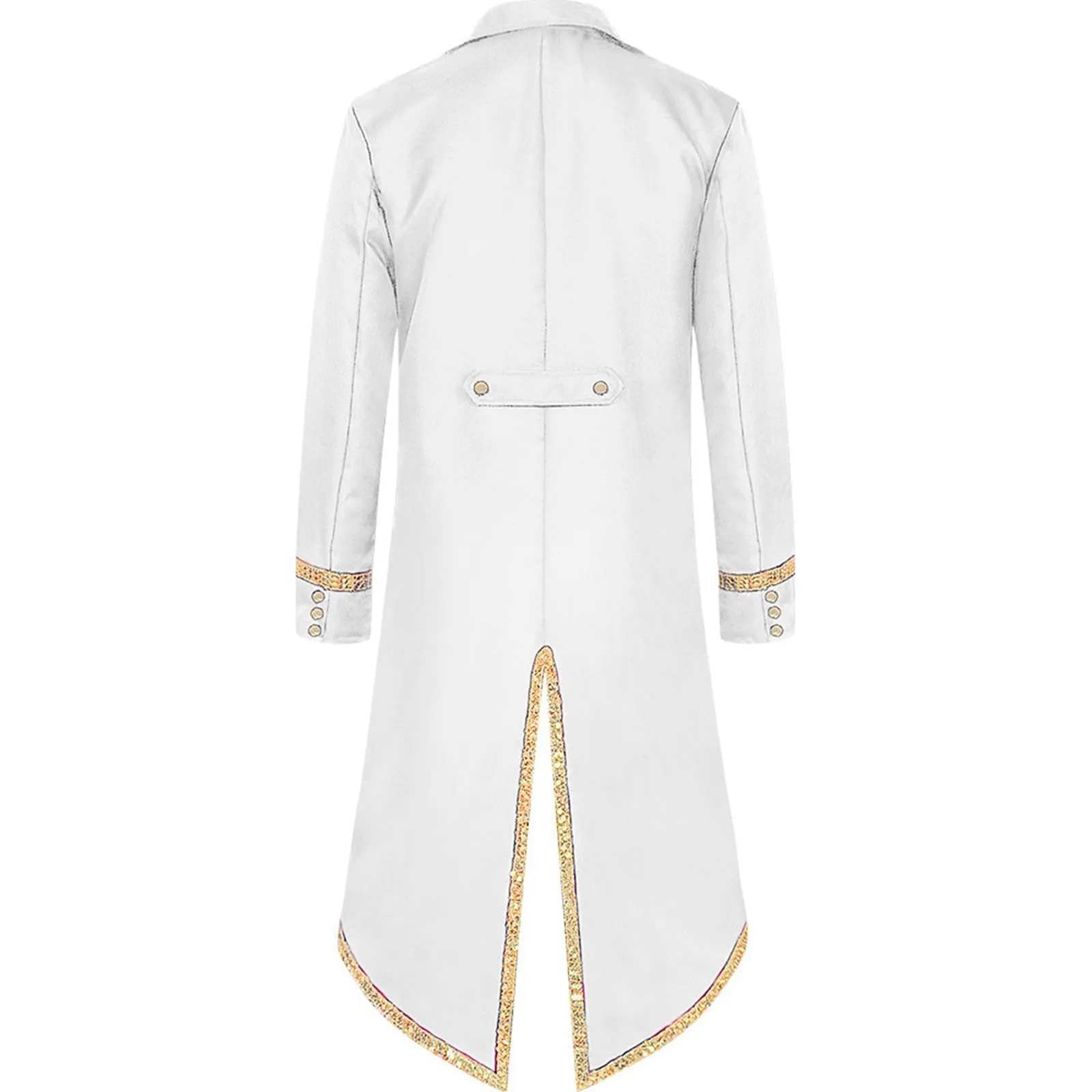 Duohropke Giacca da Uomo Vittoriana Steampunk Gotico, Bianco, XL - immagine 4