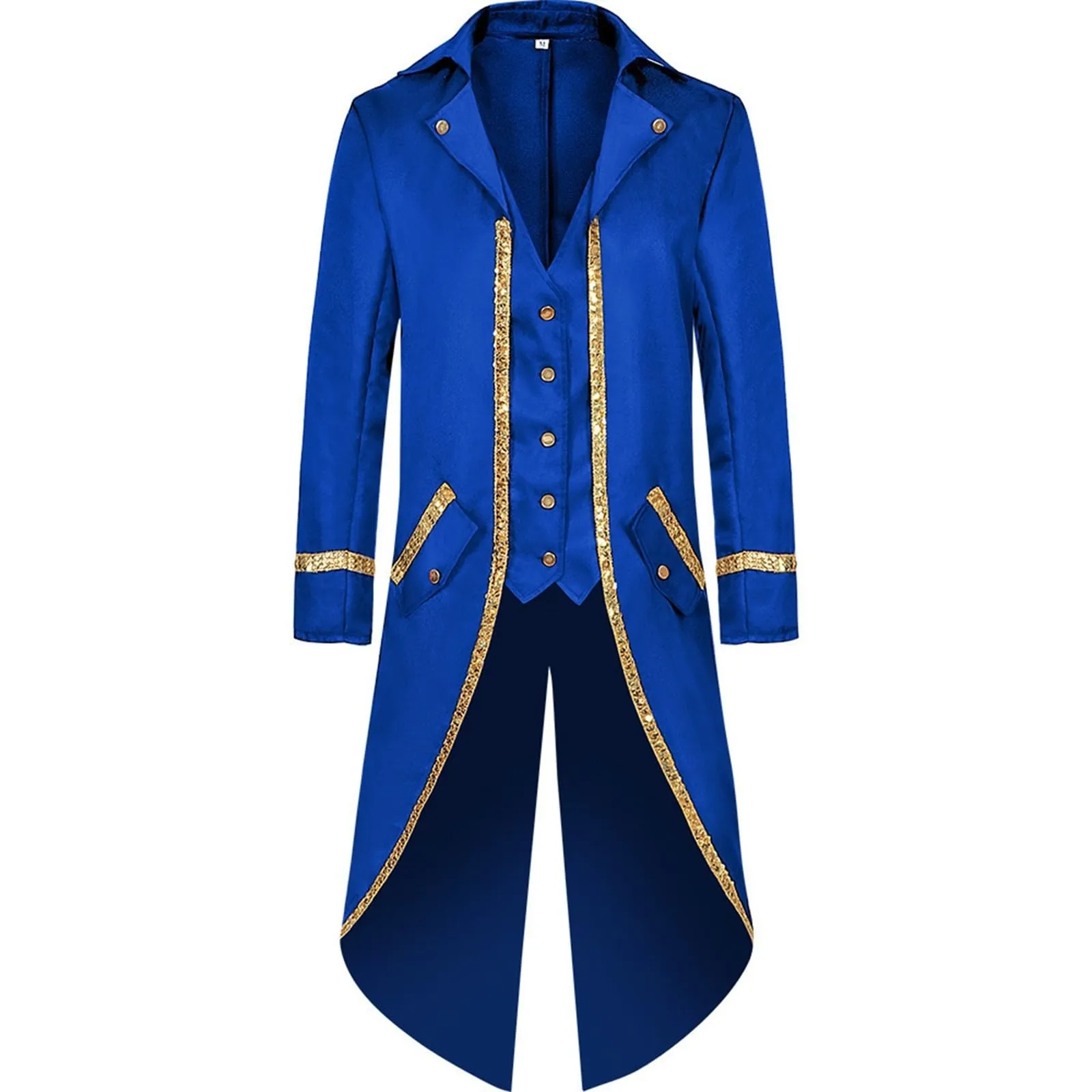 Duohropke Giacca da Uomo Vittoriana Steampunk Vintage, Blu, 3XL - immagine 1