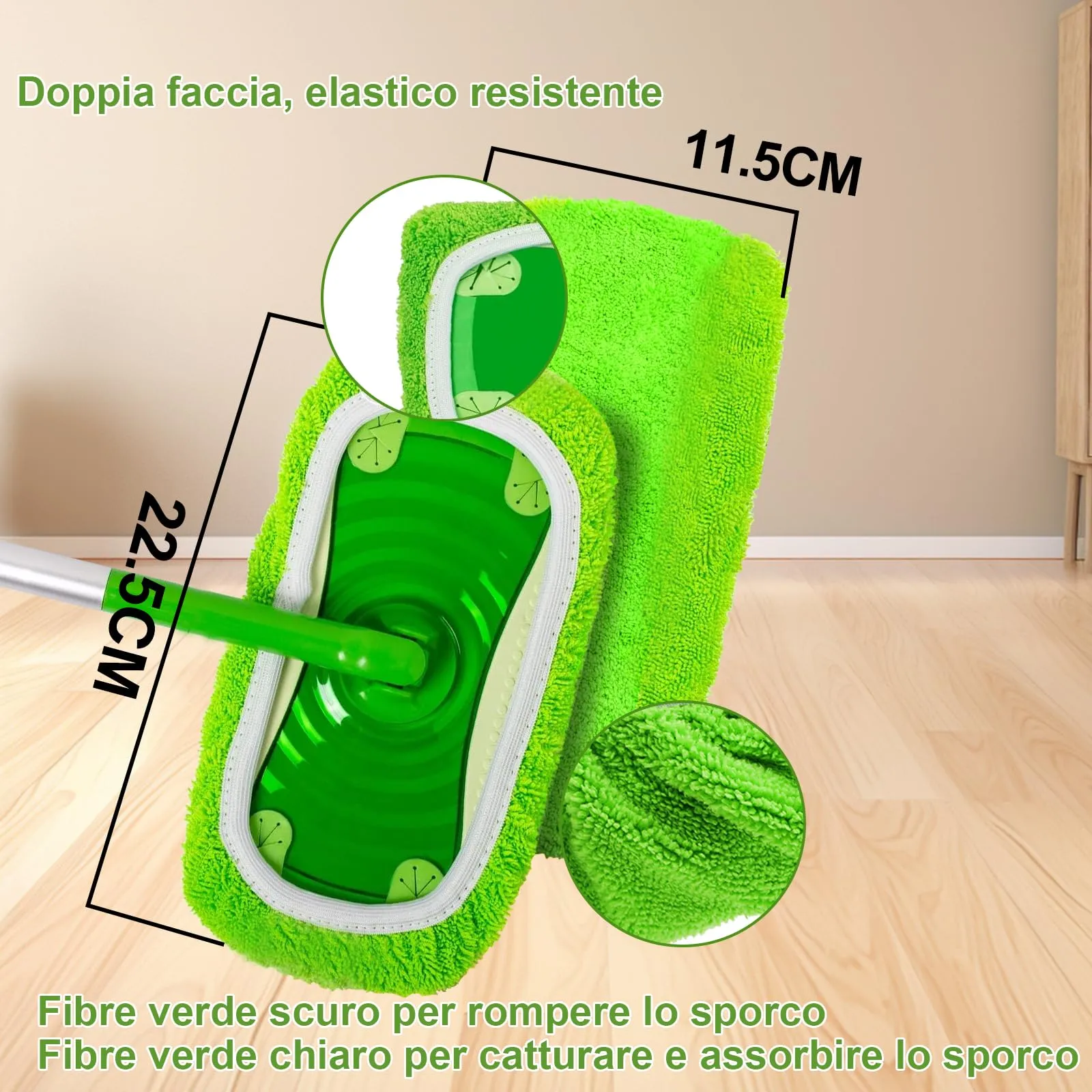 Dictien Cuffiette in Microfibra per Swiffer, 16 Pezzi, Uso Umido e Secco - immagine 3