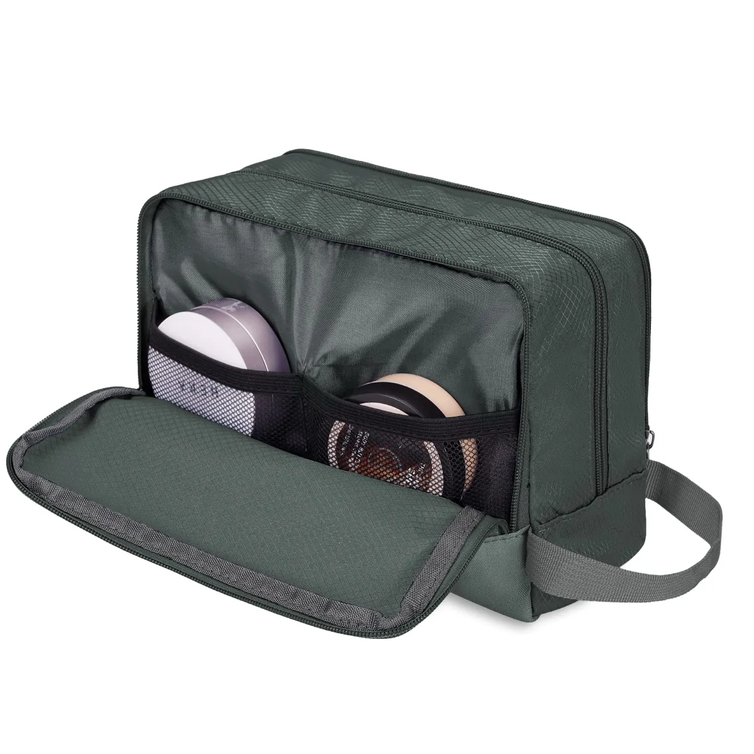 WANDF Cosmetic Toiletry Bag for Men & Women, A-Pure Grey - immagine 3