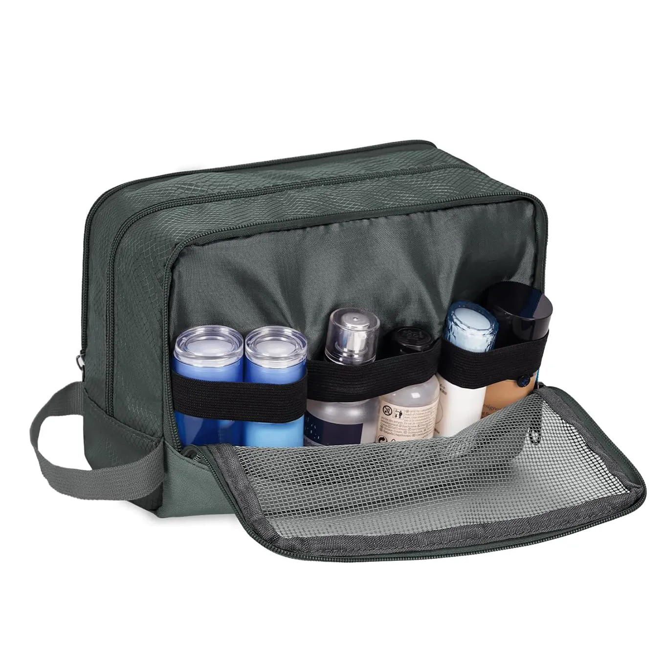 WANDF Cosmetic Toiletry Bag for Men & Women, A-Pure Grey - immagine 4