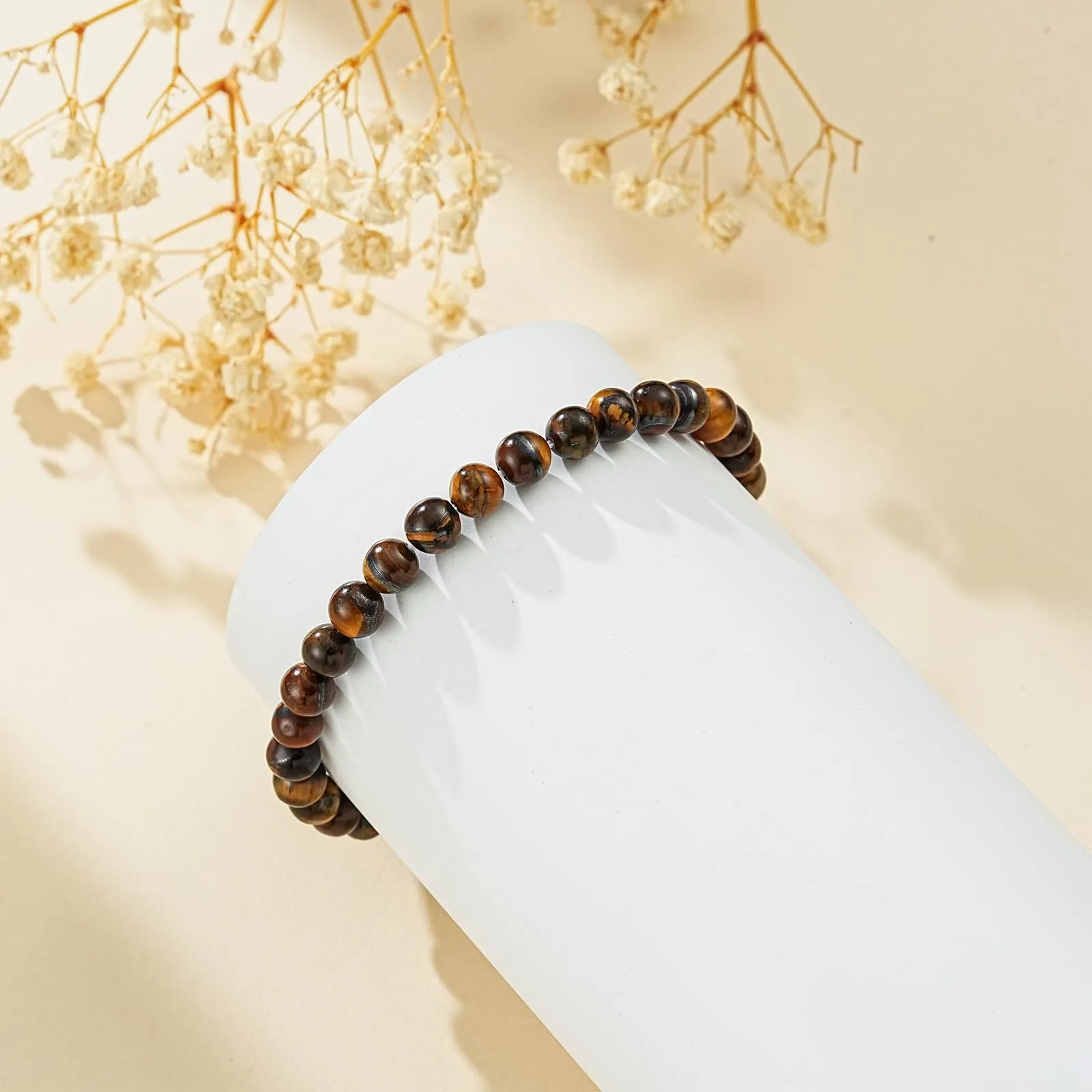 Aretas Bracciale in perline di cristallo e pietra naturale da donna, Taglia Unica - immagine 5