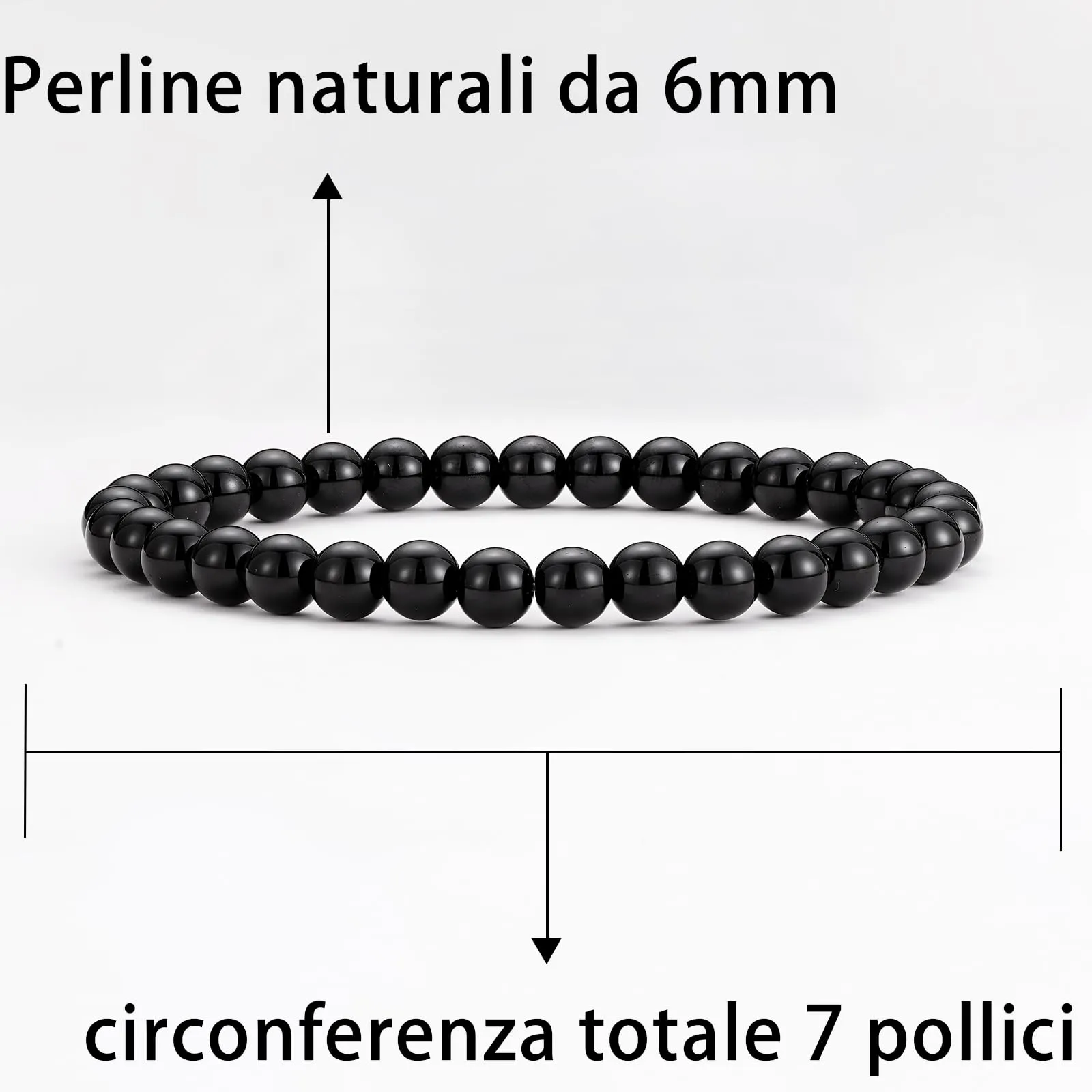 Aretas Bracciale in Perline di Cristallo e Pietra Naturale per Donna, Taglia Unica - immagine 6
