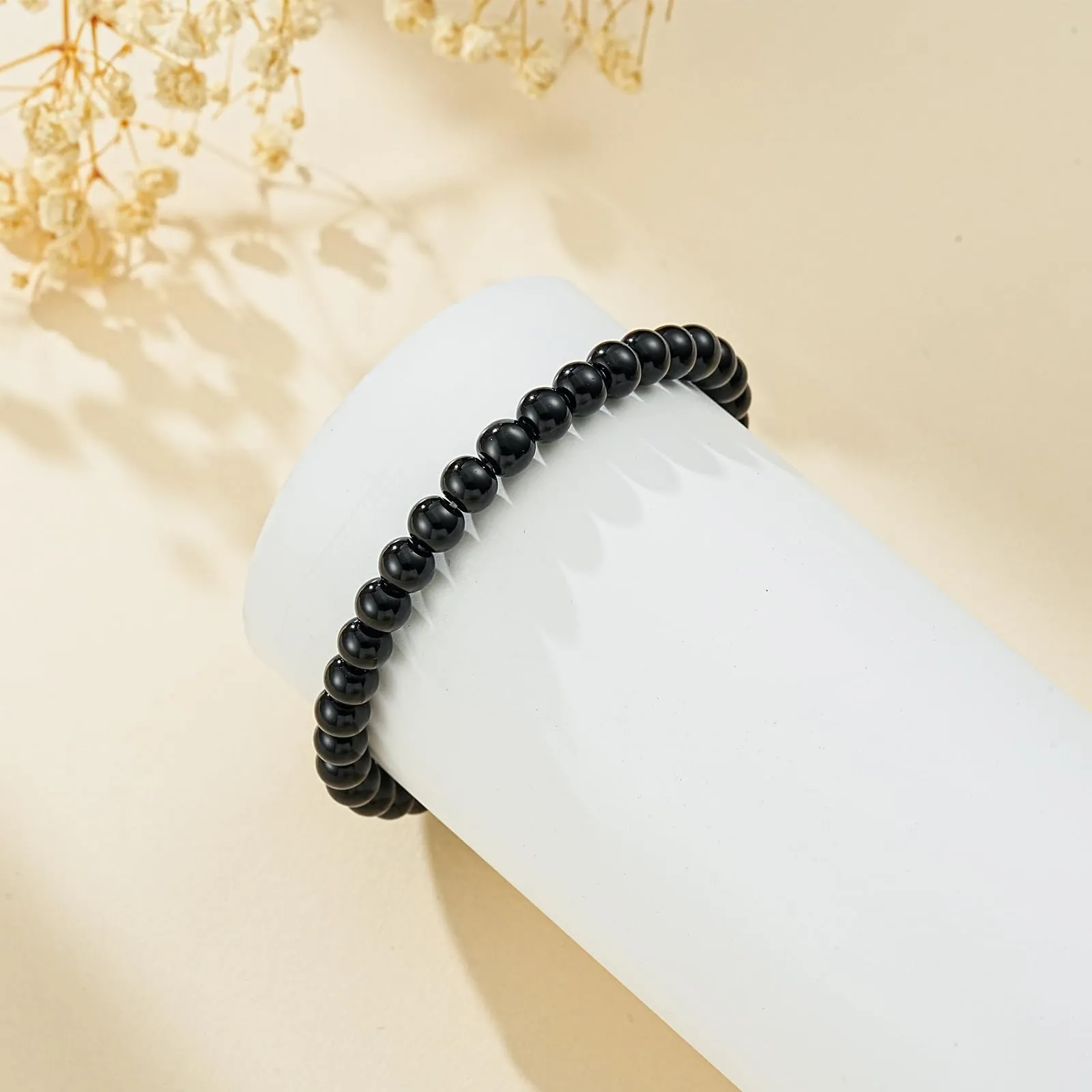 Aretas Bracciale in perline di cristallo e pietra naturale per donna, Taglia Unica - immagine 5