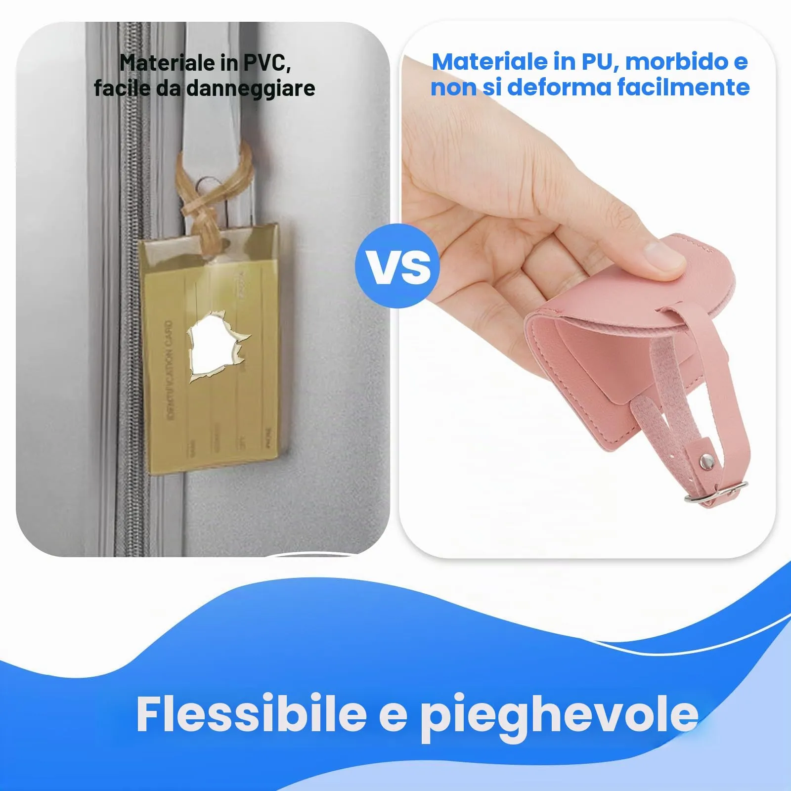 AiQInu Etichette per Valigie in PU, 3 Pezzi - immagine 3