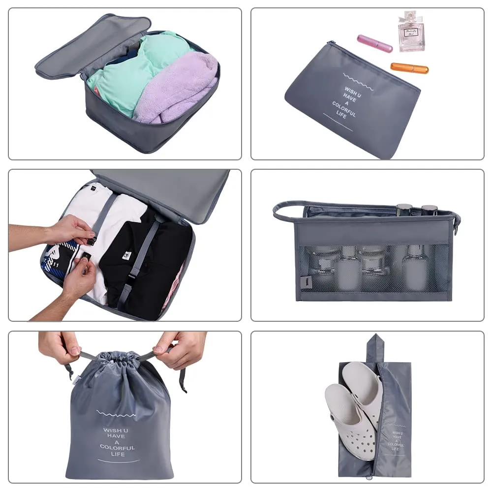 OSDUE Set Organizer da Viaggio 9 Pezzi, Grigio - immagine 4