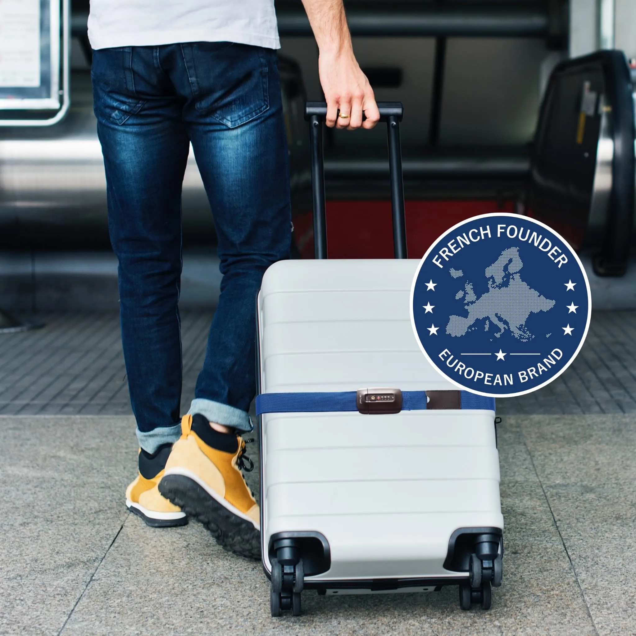 OW-Travel Cinghia per Valigia TSA, Blu Scuro - immagine 2