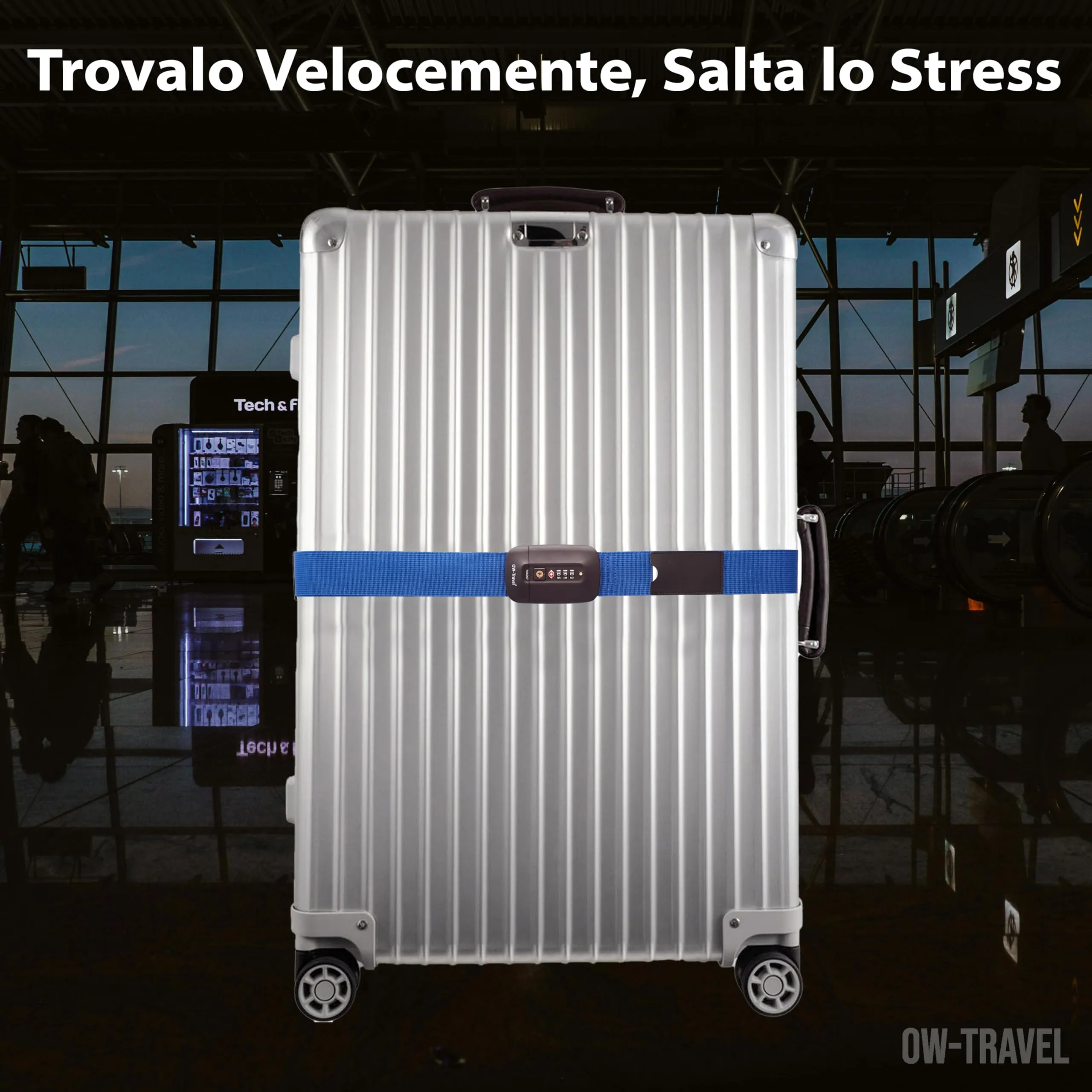 OW-Travel Cinghia per Valigia TSA, Blu Scuro - immagine 4