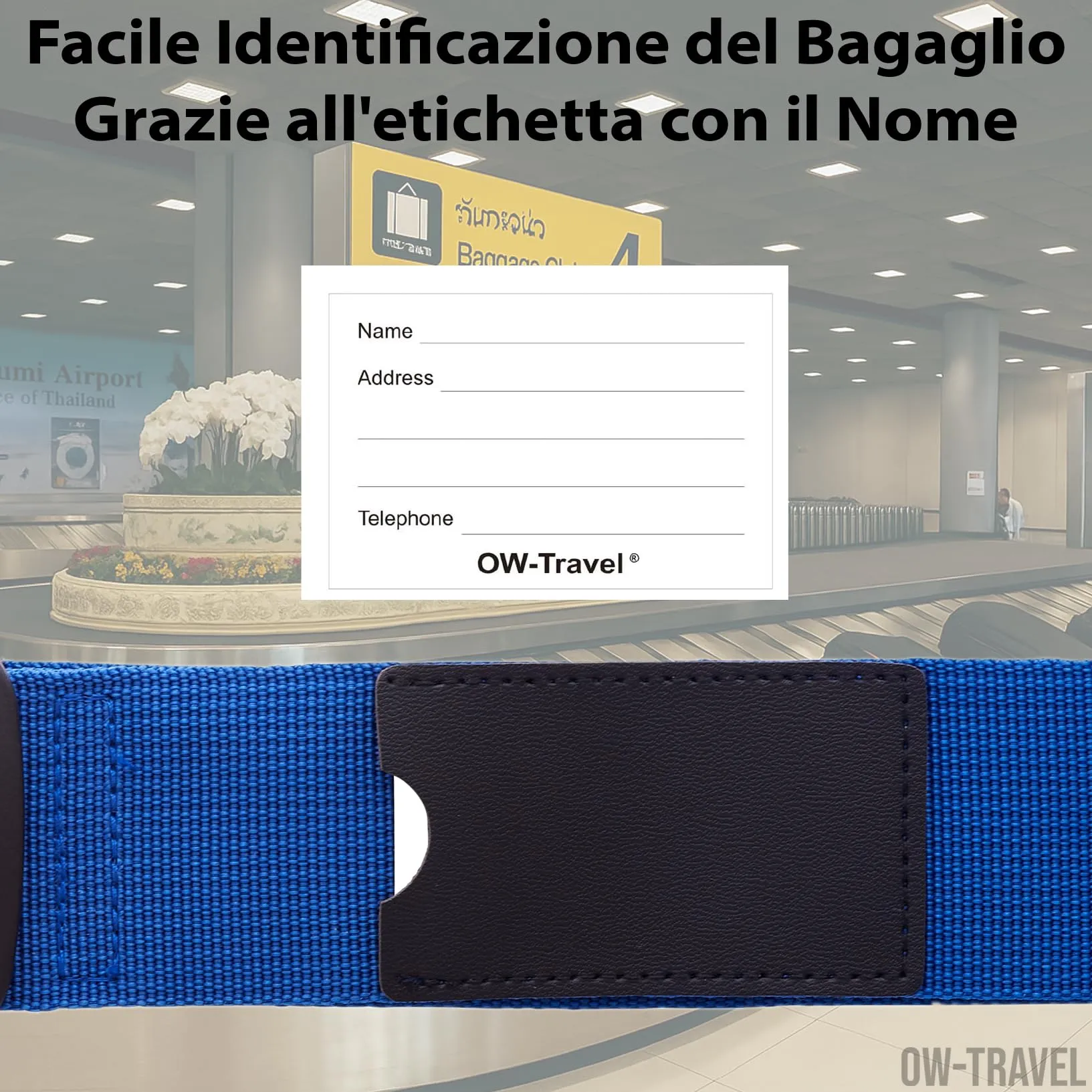 OW-Travel Cinghia per Valigia TSA, Blu Scuro - immagine 6