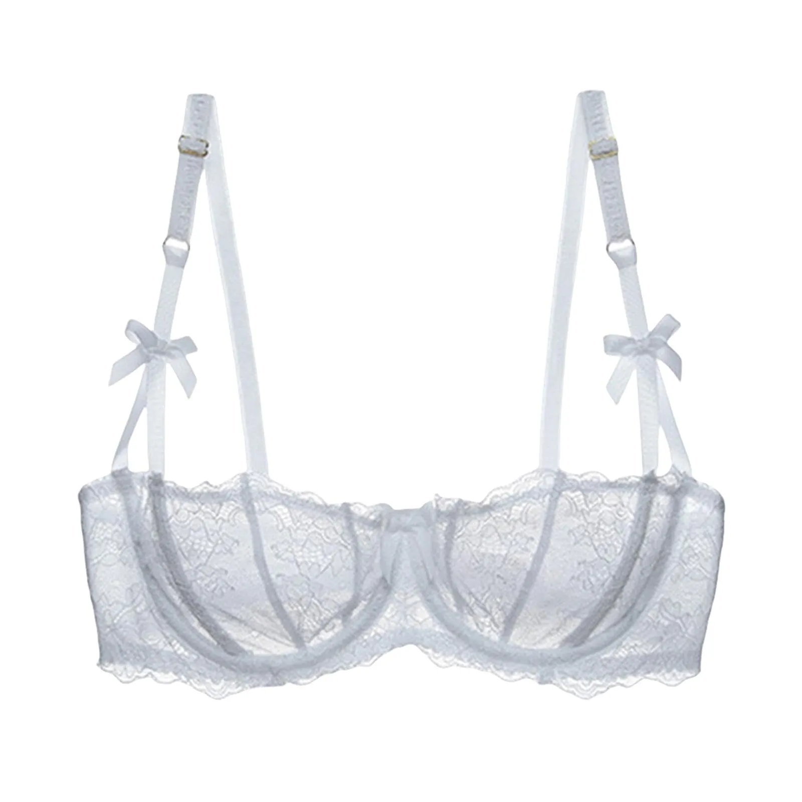 HLYLDL Reggiseno Bralette a Balconcino in Pizzo Taglie Forti Push Up con Ferretto - immagine 4