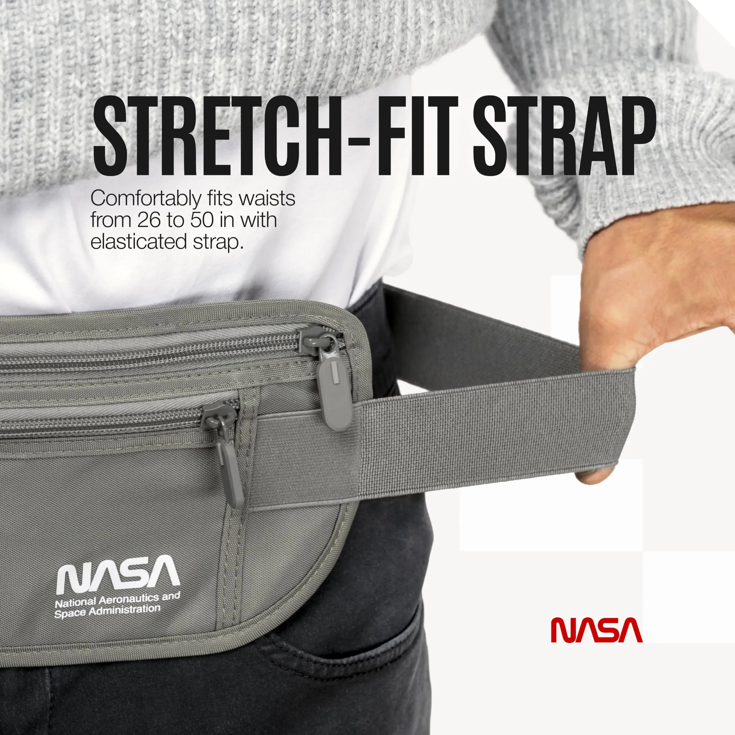 American Logic NASA Marsupio Ultrapiatto RFID Lunar Grey - immagine 8