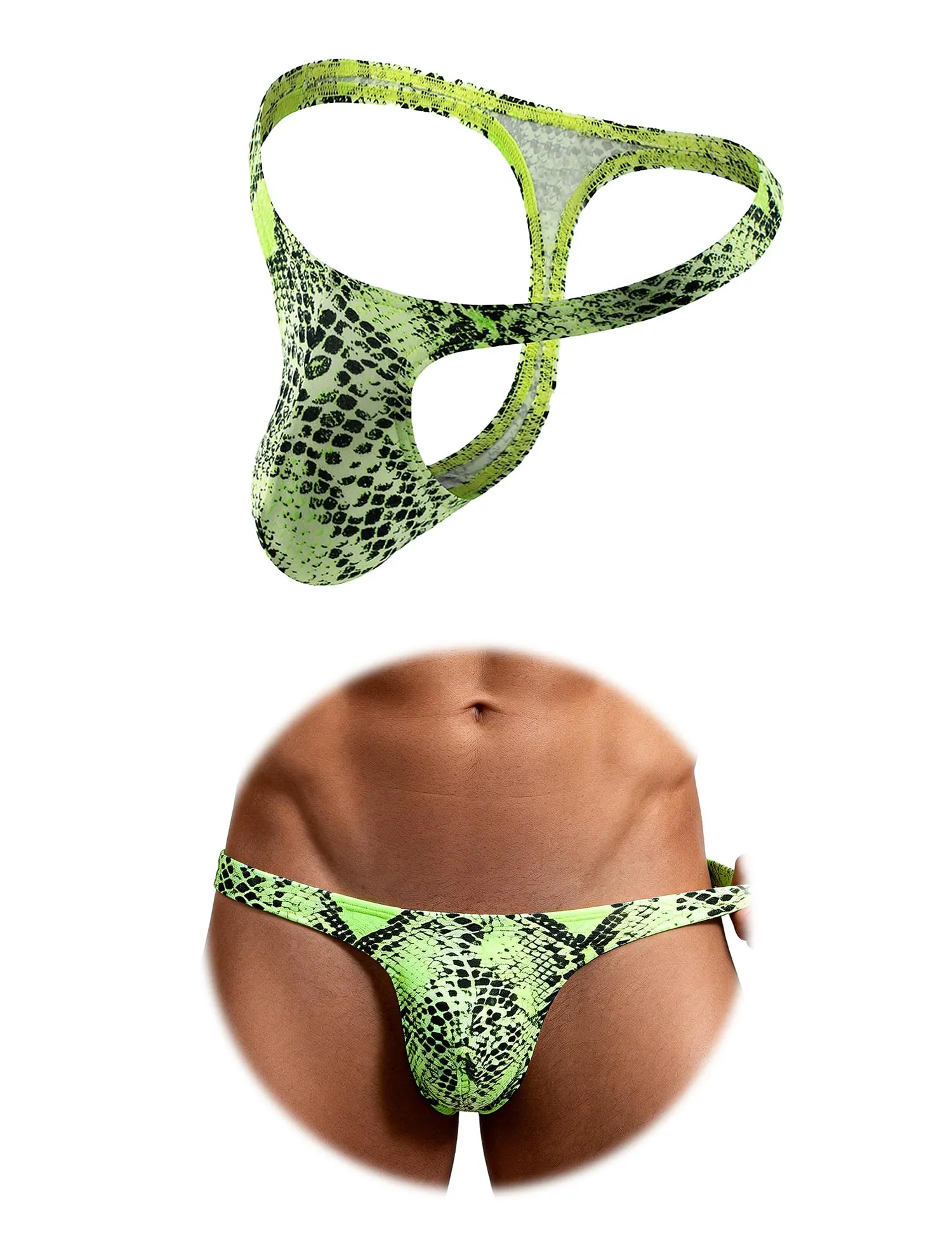 sunshinelady Perizoma Uomo Tanga Traspirante Vita Bassa Verde L - immagine 1