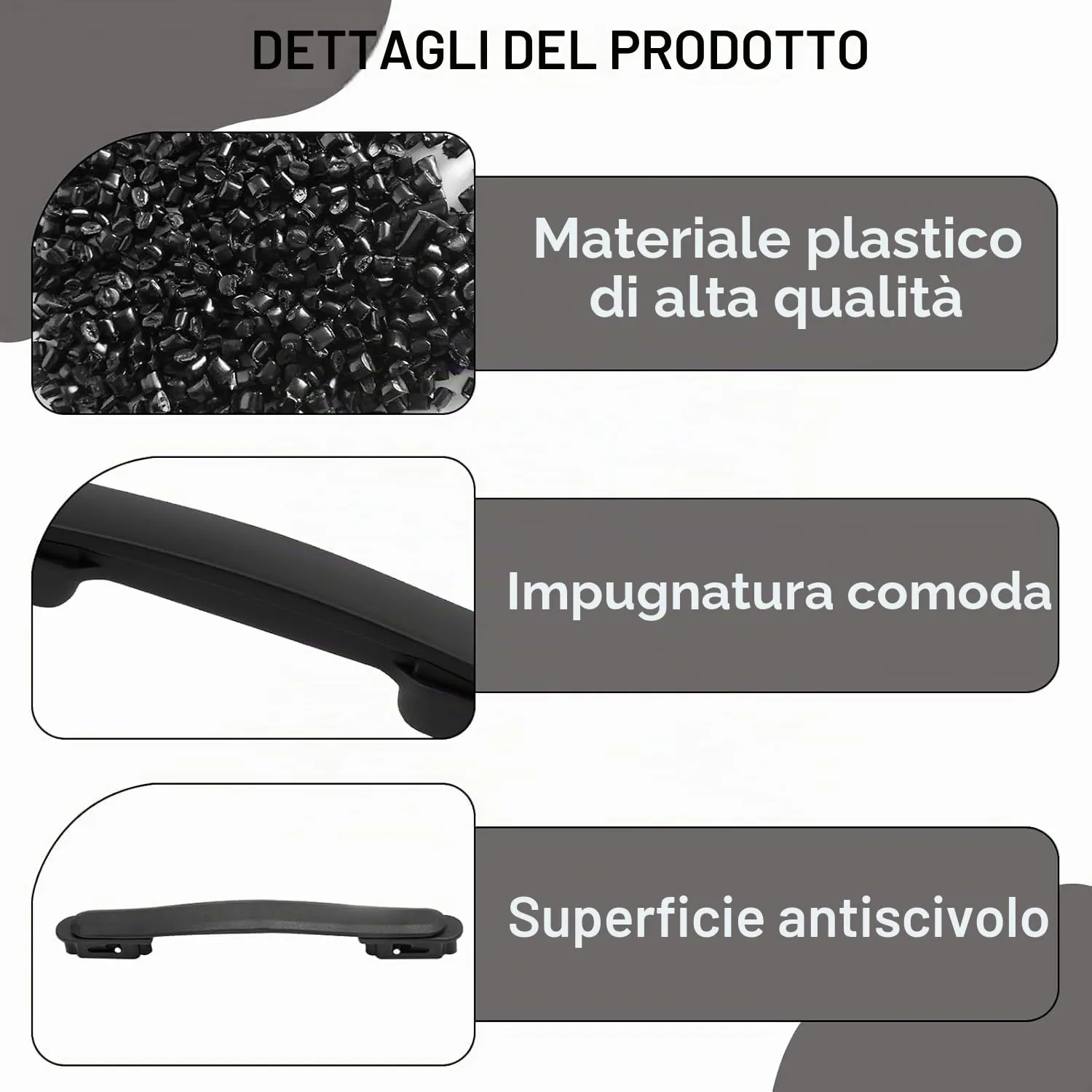Hobeiy Maniglia di Ricambio Universale per Valigie, Hb-lh001, Nera - immagine 3
