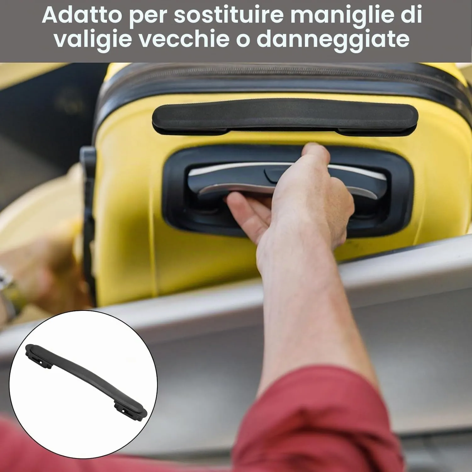 Hobeiy Maniglia di Ricambio Universale per Valigie, Hb-lh001, Nera - immagine 4