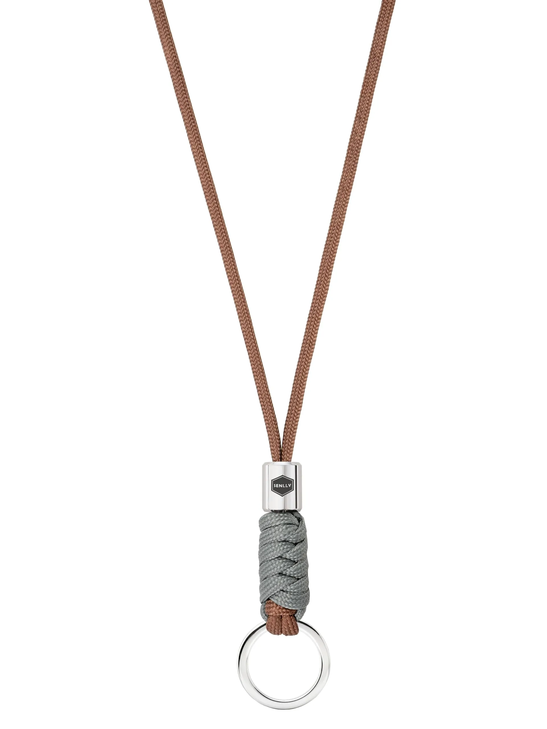 SENLLY Portachiavi da Collo in Paracord e Acciaio Inossidabile per Chiavi, Badge e Cellulare - immagine 1