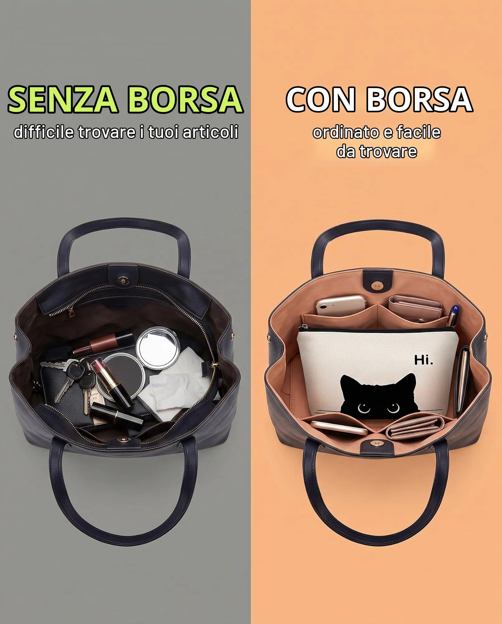 GONZTEL Trousse Trucchi Donna Gatto, Beauty Case da Viaggio con Cerniera, Organizer Borsa Porta Cosmetici - immagine 3