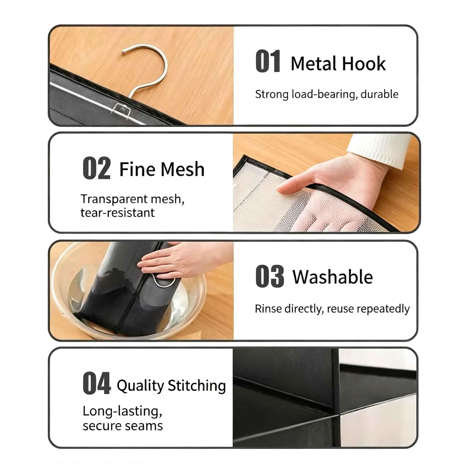 Tachypno Portaborse da Armadio Organizer con 8 Tasche, 2 Pezzi - immagine 3