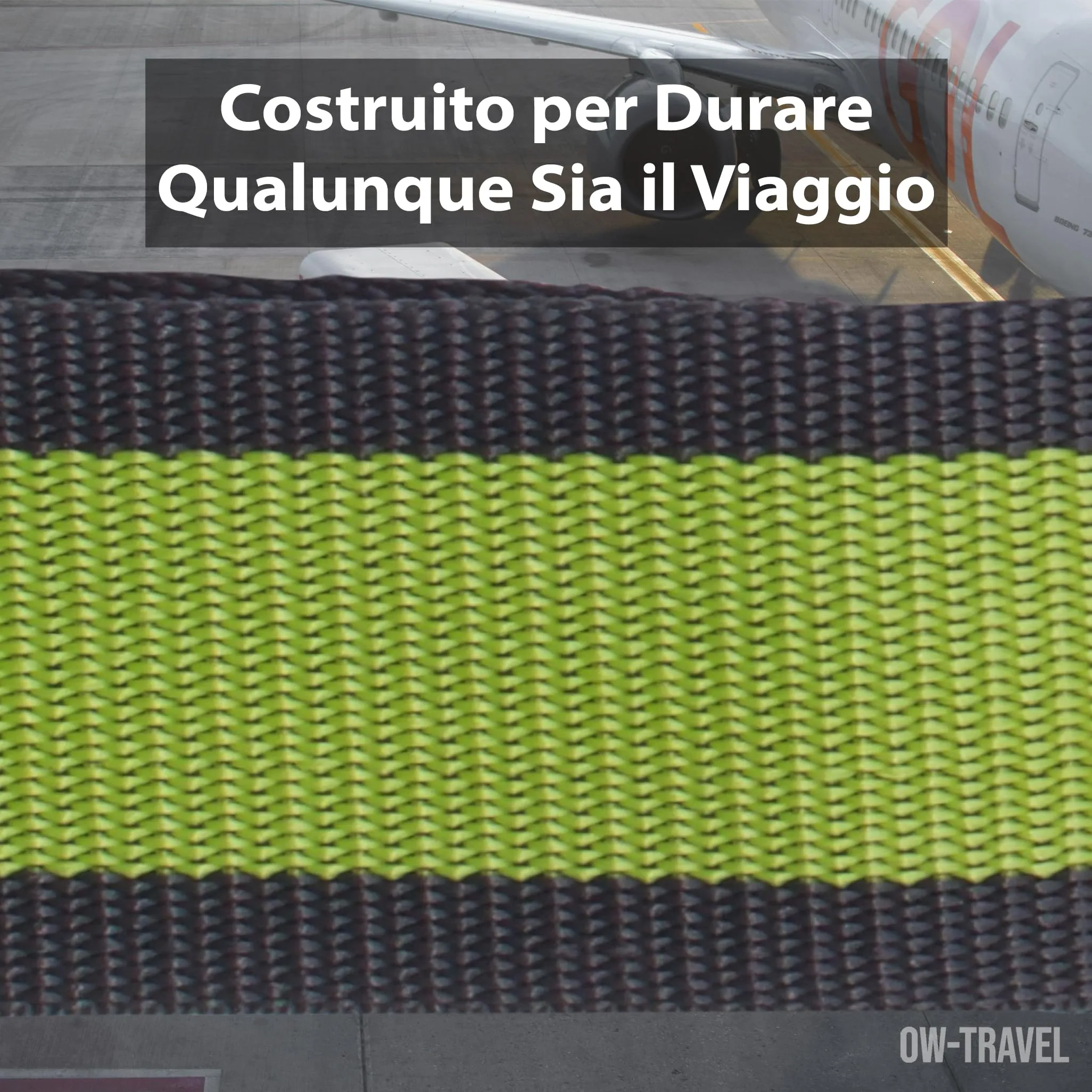OW-Travel Cinghia per Valigia TSA con Chiusura, Grigio/Verde - immagine 7