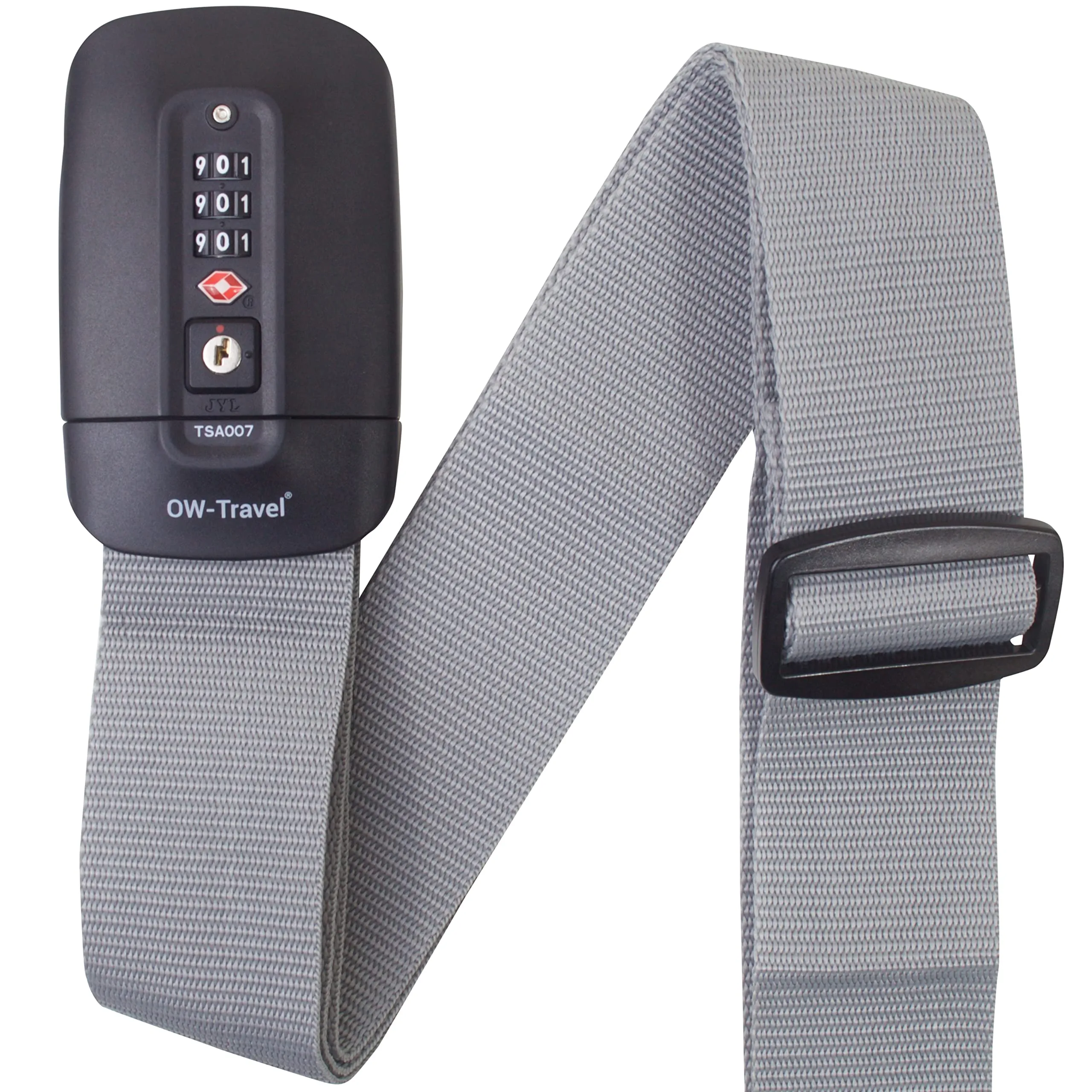 OW-Travel Cinghia per Valigia TSA con Chiusura, Grigio - immagine 1