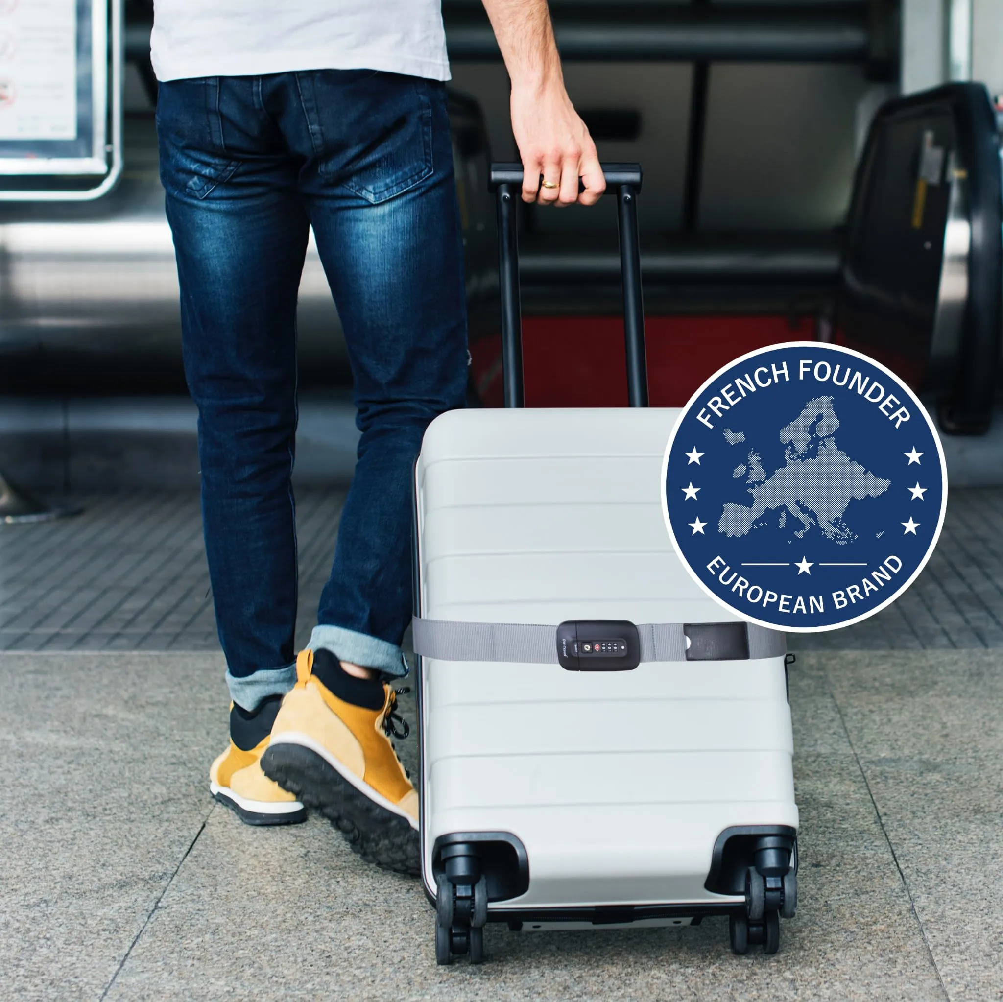 OW-Travel Cinghia per Valigia TSA con Chiusura, Grigio - immagine 2