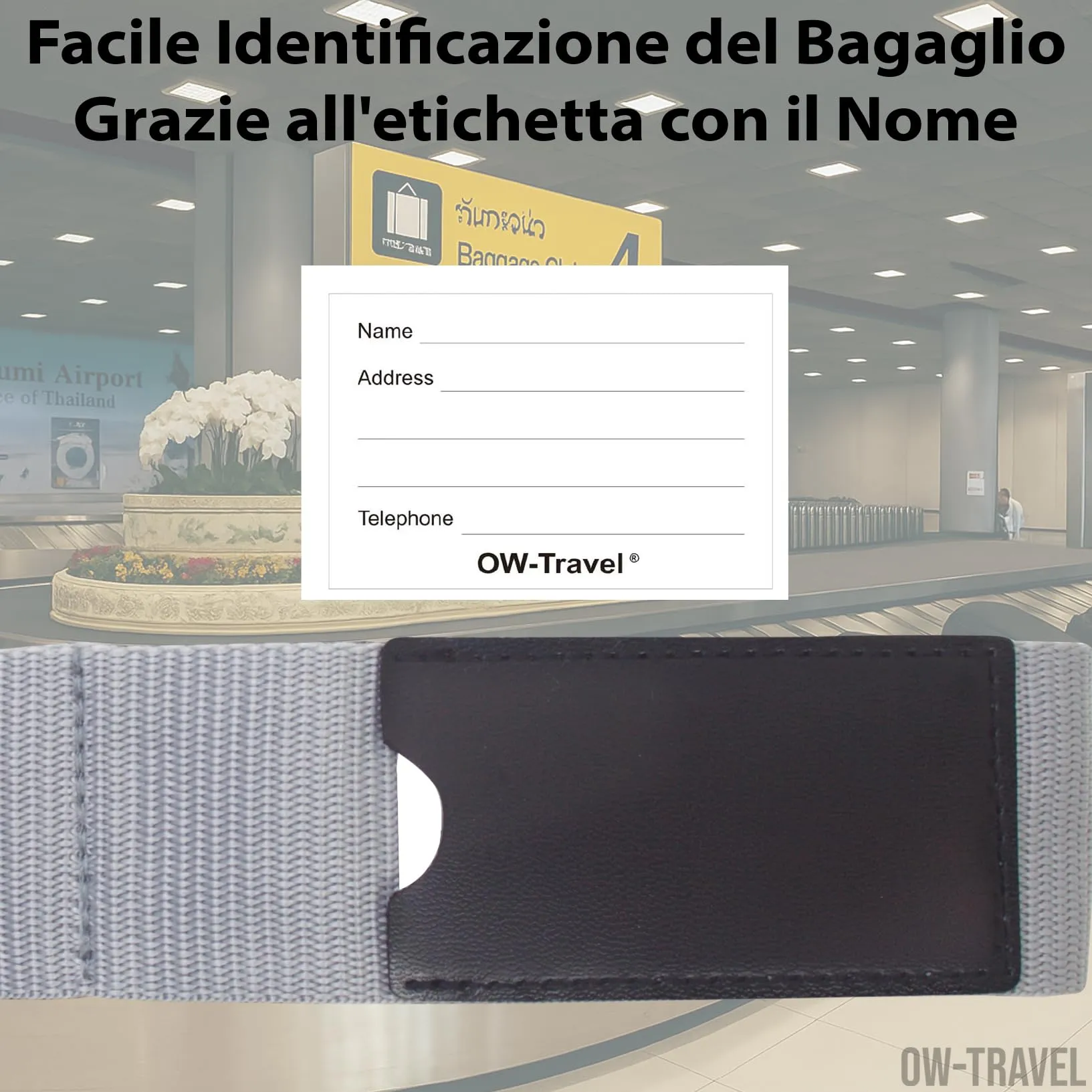 OW-Travel Cinghia per Valigia TSA con Chiusura, Grigio - immagine 6