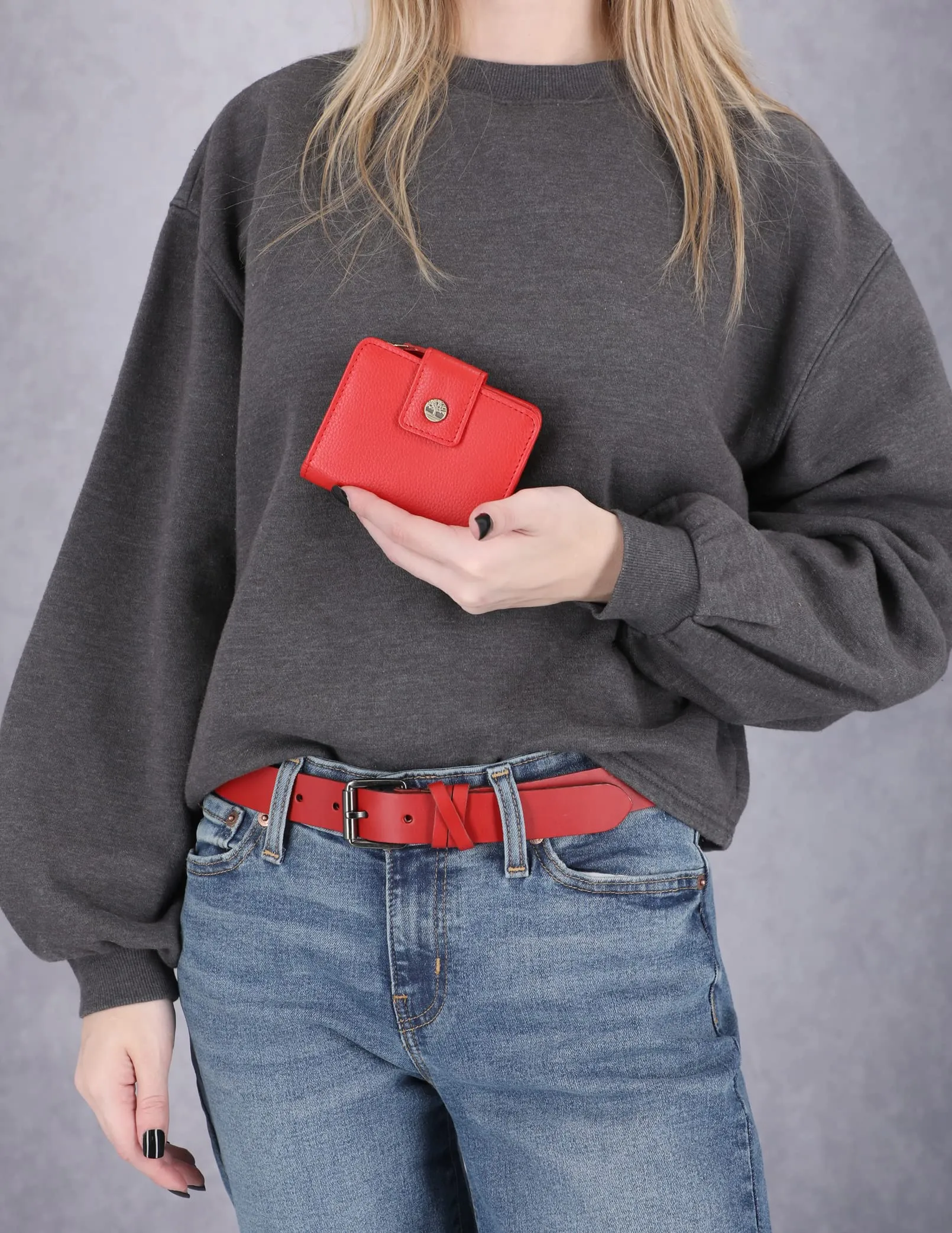Timberland Portafoglio Donna in Pelle RFID Piccolo - Rosso/Escursione (Getaway Solids) - immagine 4
