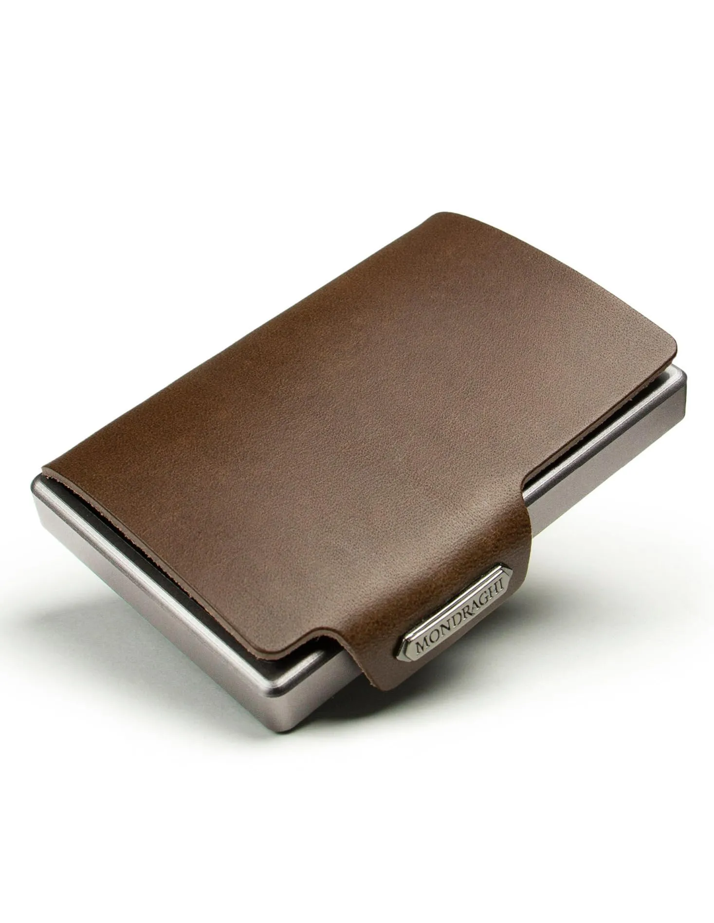 MONDRAGHI Mini Portafoglio Slim in Vera Pelle, Portacarte e Portatessere RFID, Marrone - immagine 4