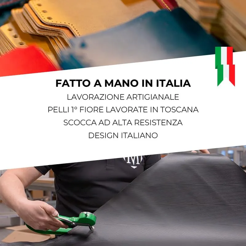 MONDRAGHI Mini Portafoglio Slim in Vera Pelle, Portacarte e Portatessere RFID, Marrone - immagine 8