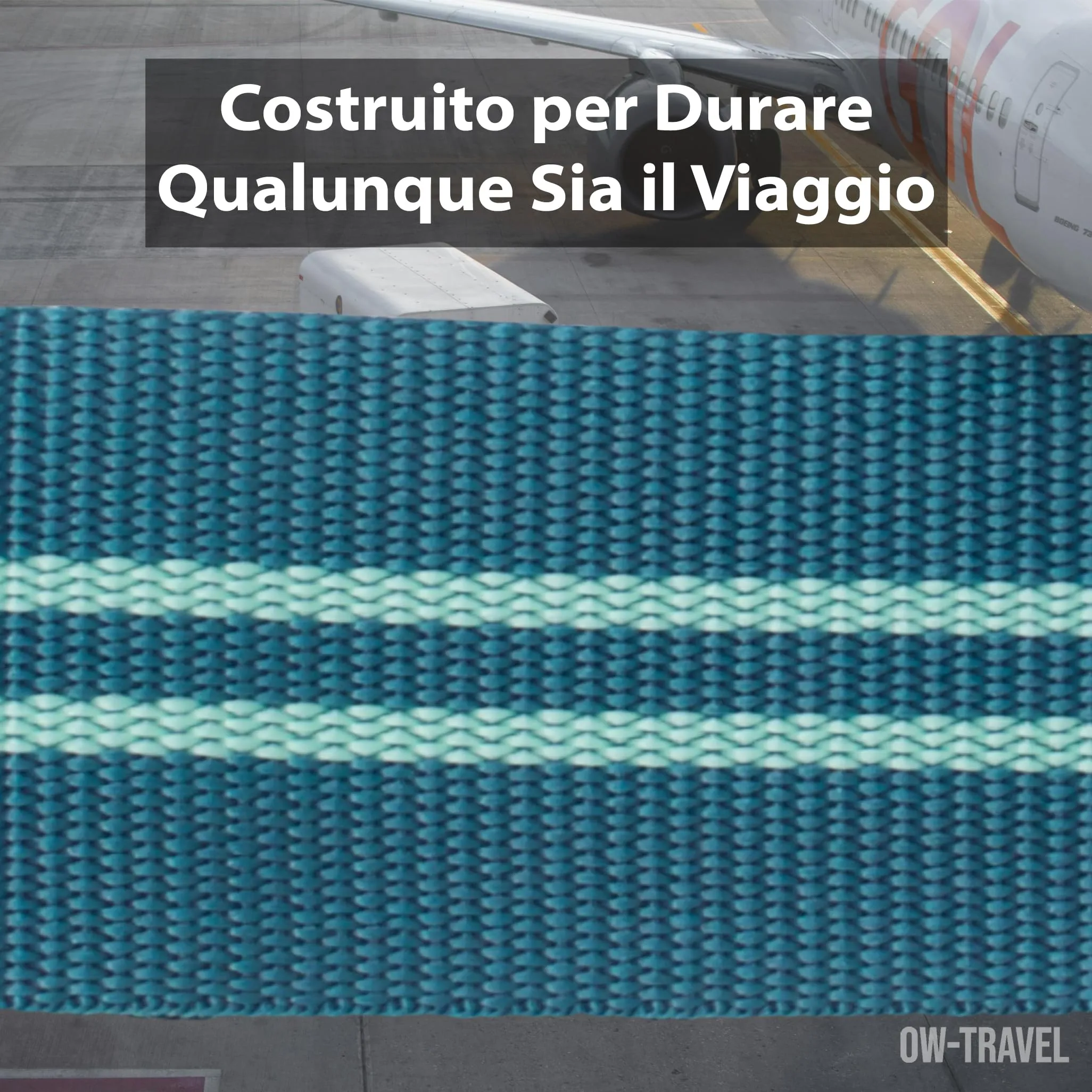 OW-Travel Cinghia per Valigia TSA con Chiusura, Blu/Verde - immagine 7