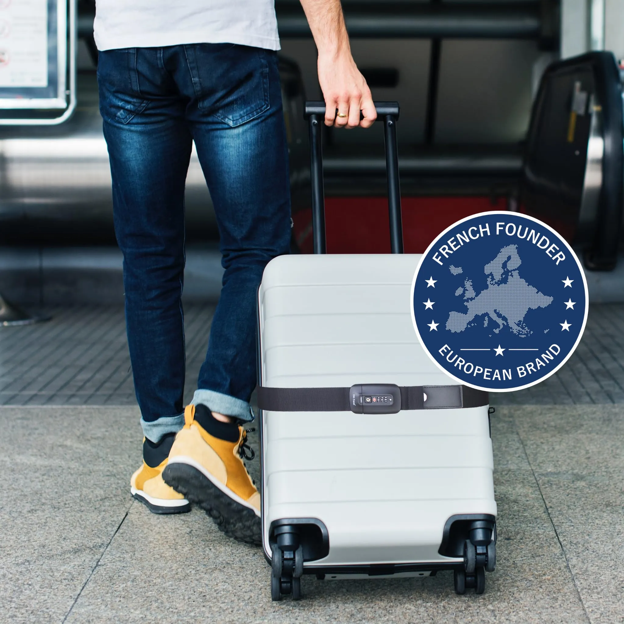 OW-Travel Cinghia per Valigia TSA con Chiusura, Nero - immagine 2