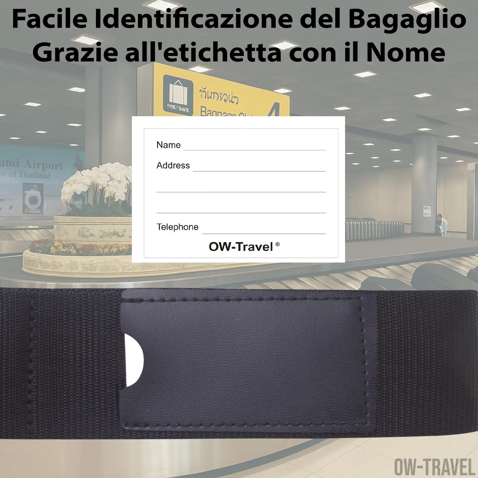 OW-Travel Cinghia per Valigia TSA con Chiusura, Nero - immagine 6