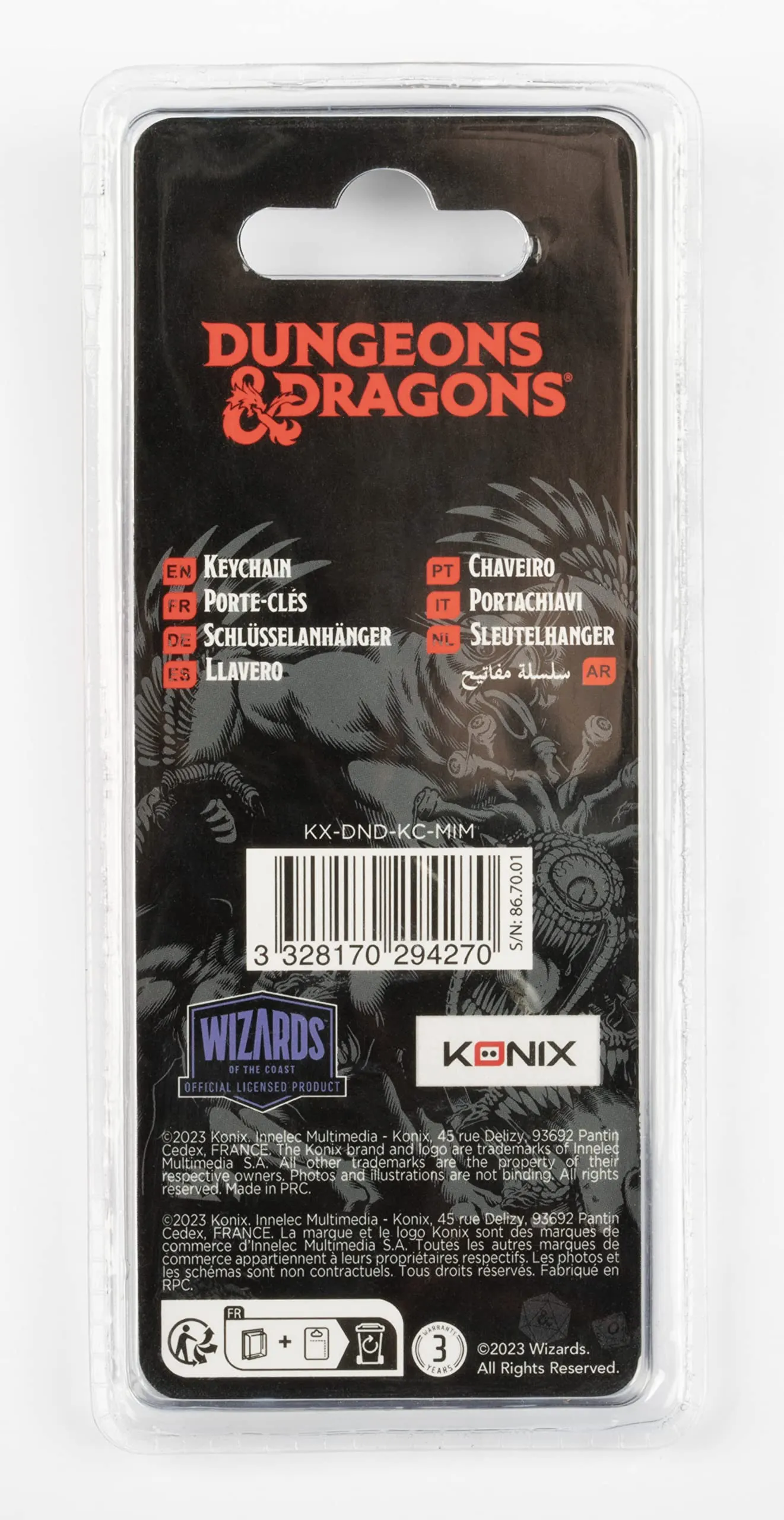 Konix Dungeons & Dragons Portachiavi Mimic - Nero e Rosso - immagine 3