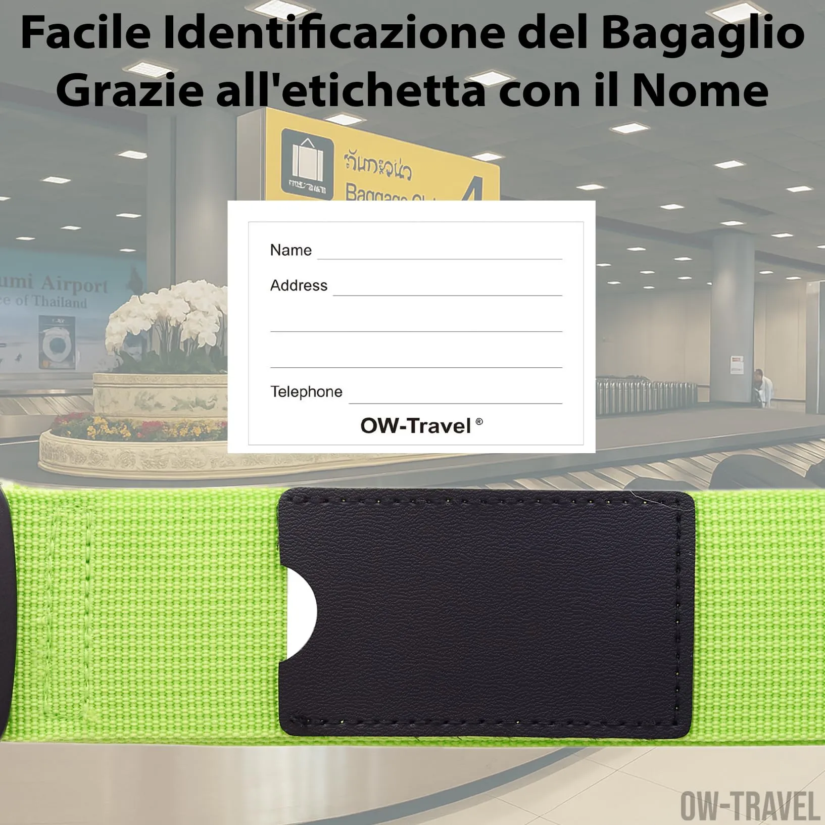 OW-Travel Cinghia per Valigia TSA con Chiusura, Verde - immagine 6