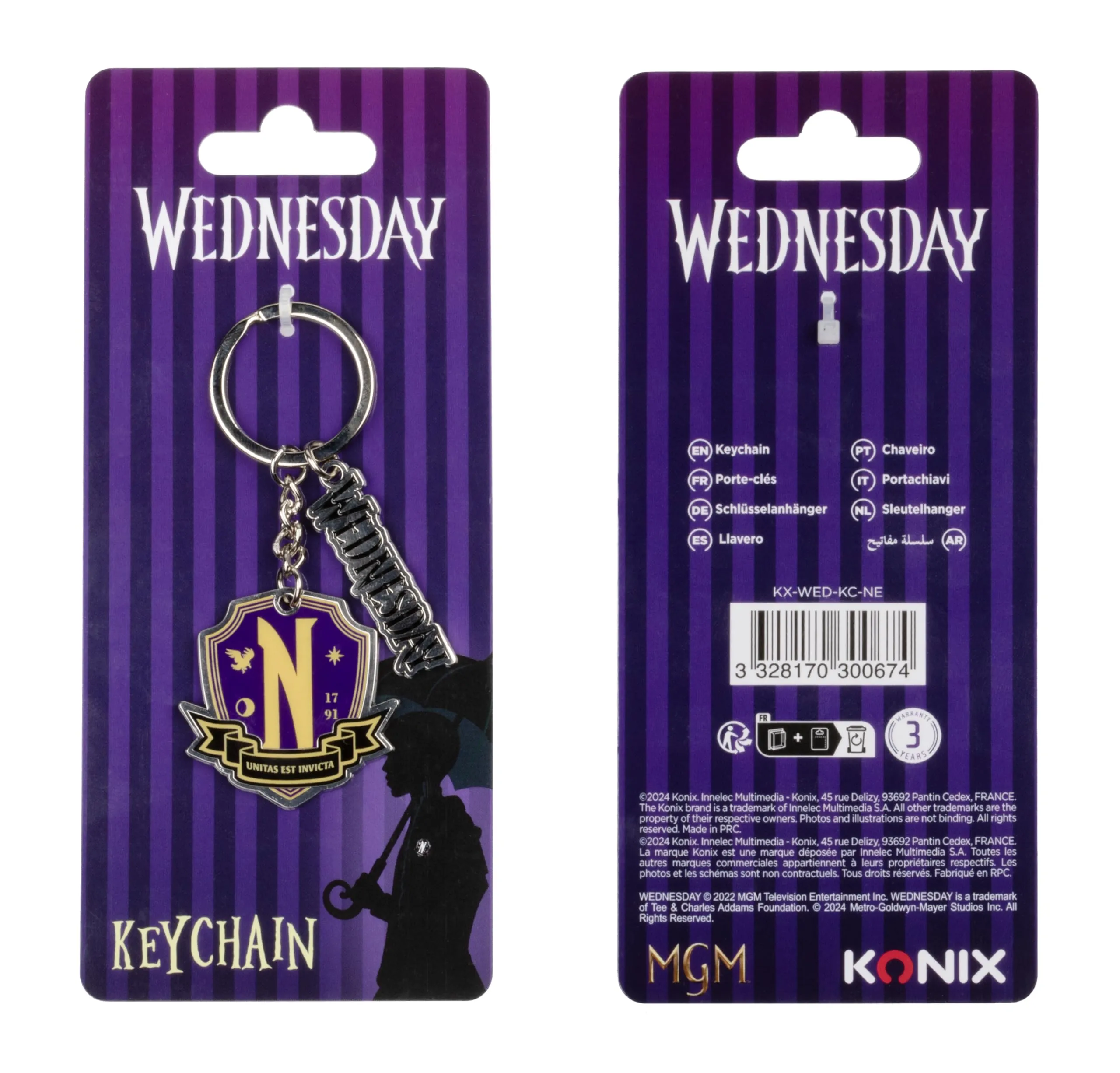 Konix Portachiavi Nevermore Academy in Metallo, Viola e Giallo - immagine 5