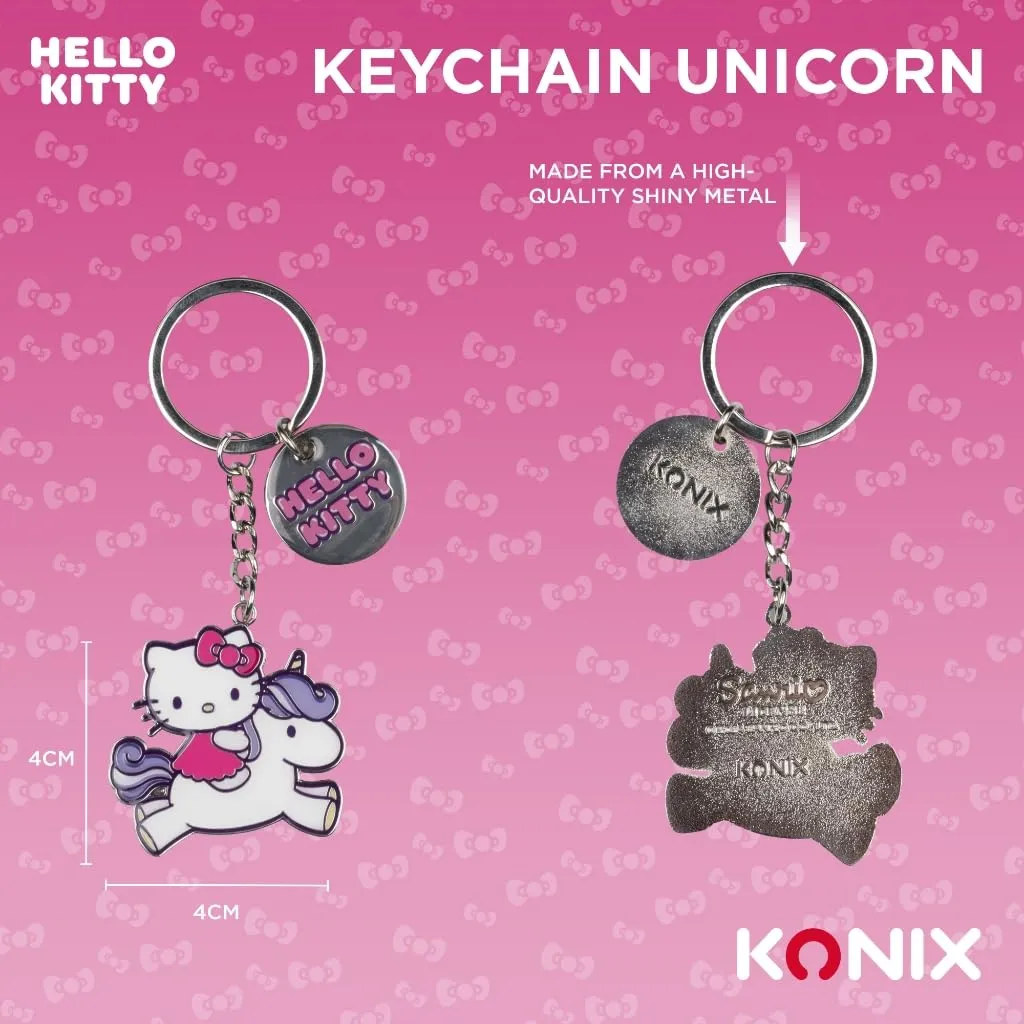 Konix Hello Kitty Portachiavi Unicorno, Metallo, 4 x 4 cm - immagine 2