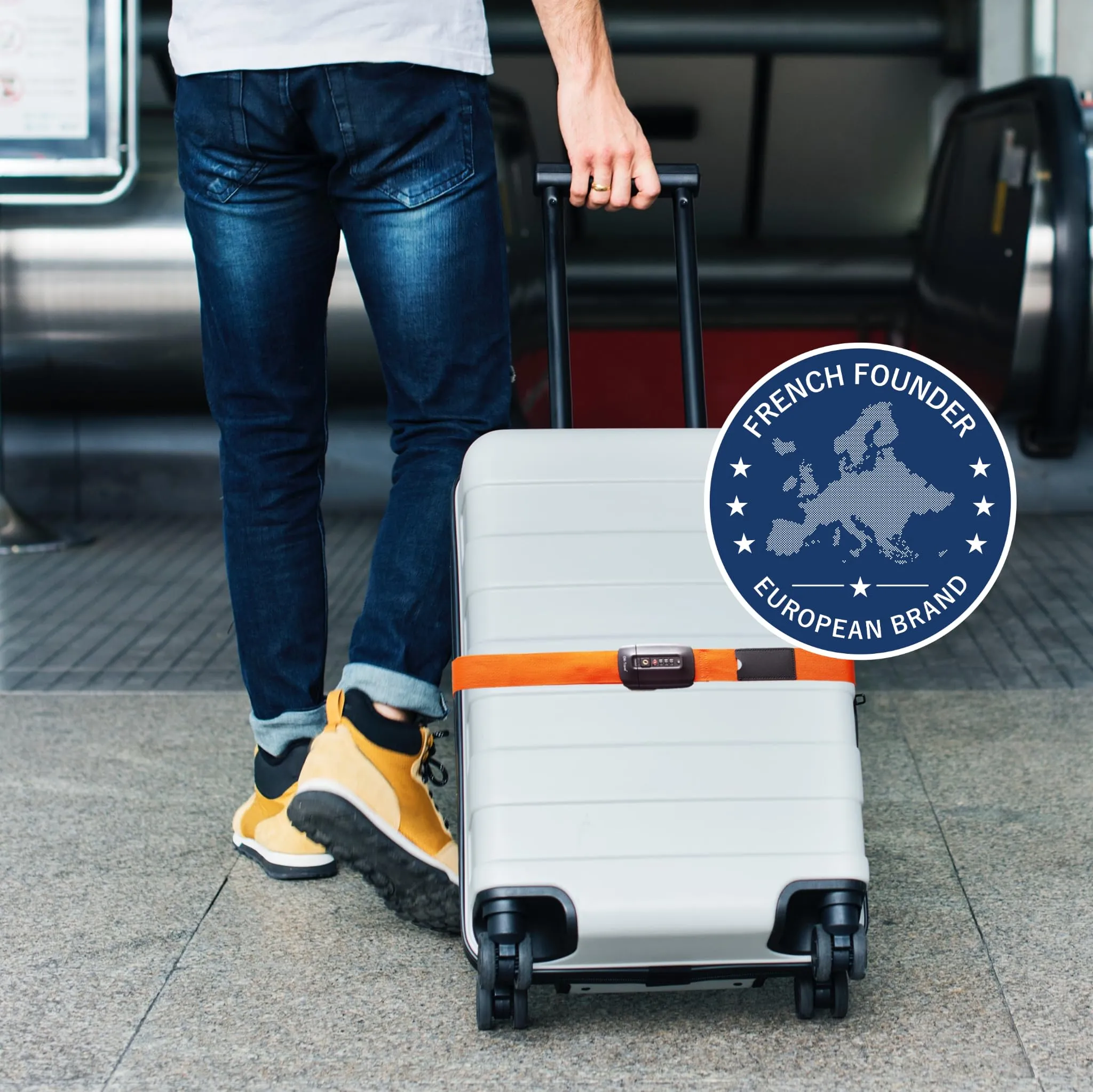 OW-Travel Cinghia per Valigia TSA con Chiusura, Arancione - immagine 2