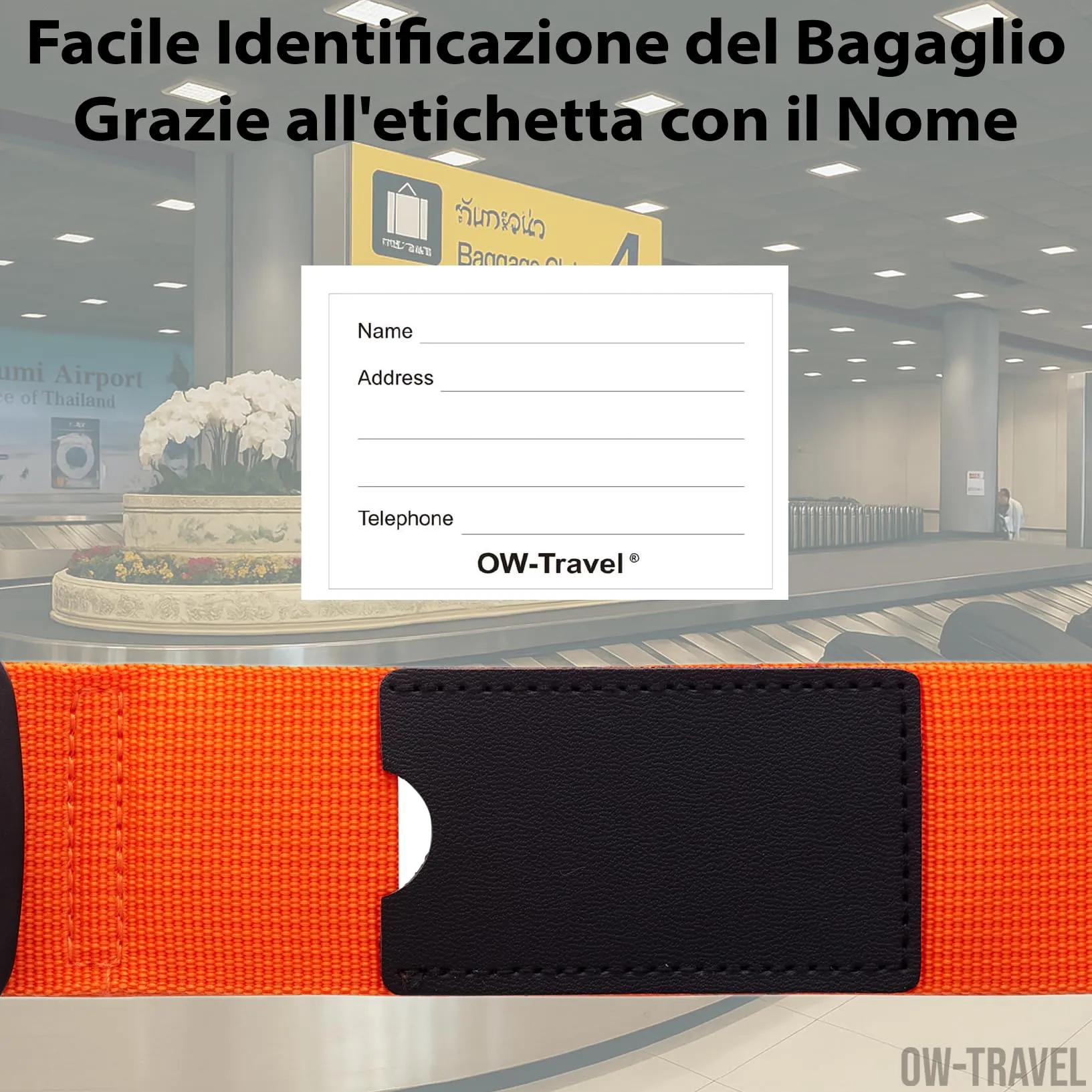 OW-Travel Cinghia per Valigia TSA con Chiusura, Arancione - immagine 6