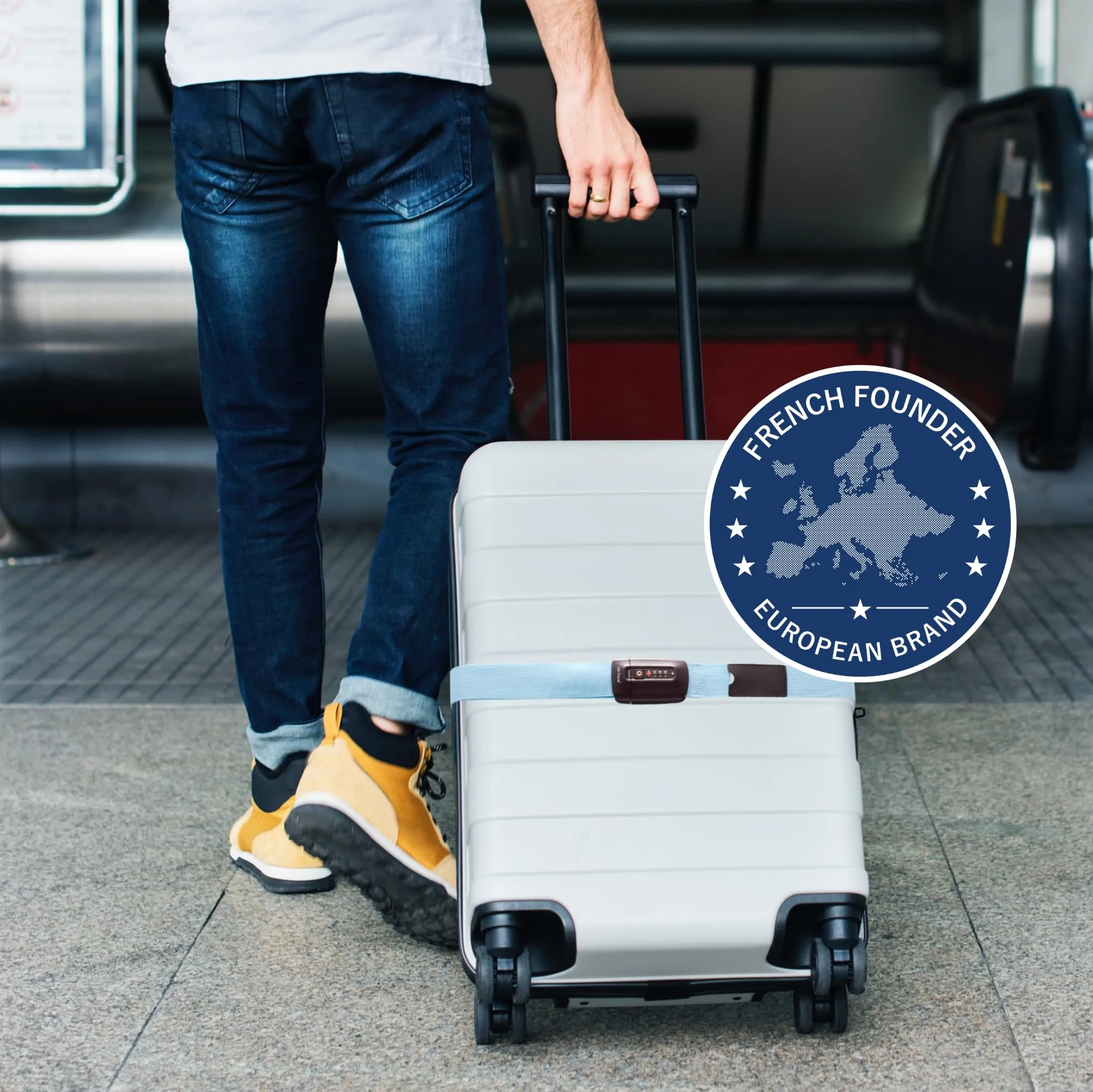 OW-Travel Cinghia per Valigia TSA con Chiusura, Blu - immagine 2