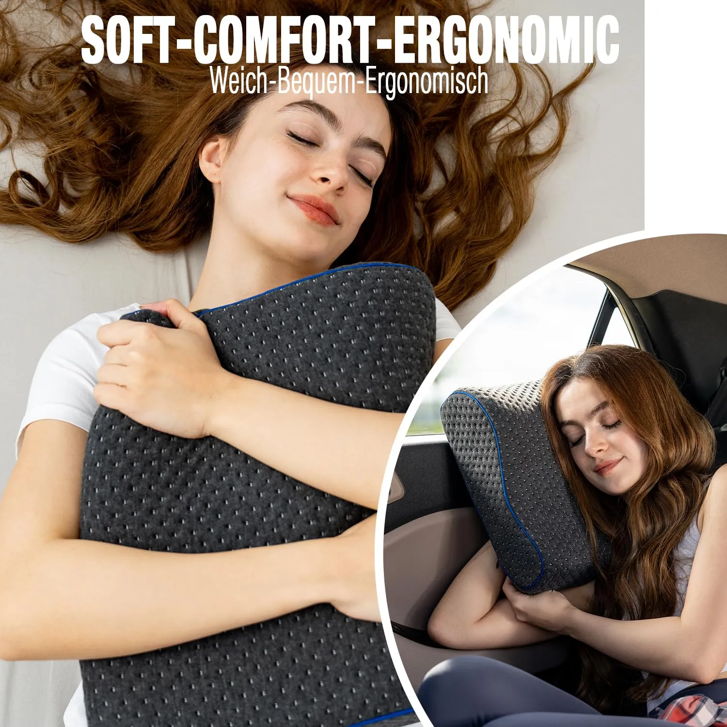 Marcolumb Cuscino da viaggio in memory foam con federa termoregolante e borsa impermeabile - immagine 8