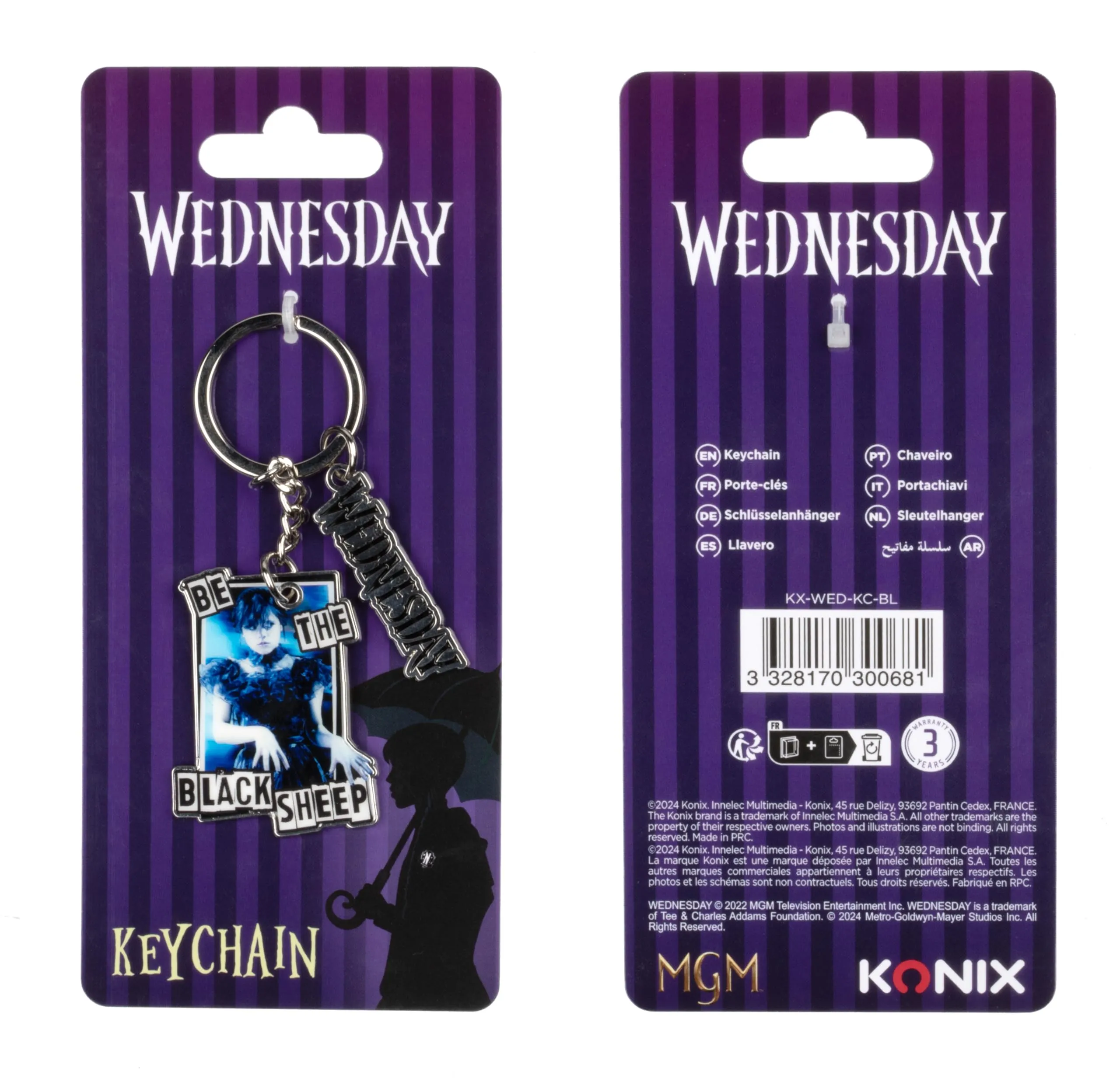 Konix Mercoledì Portachiavi in Metallo - Be the Black Sheep - Blu e Nero - immagine 5