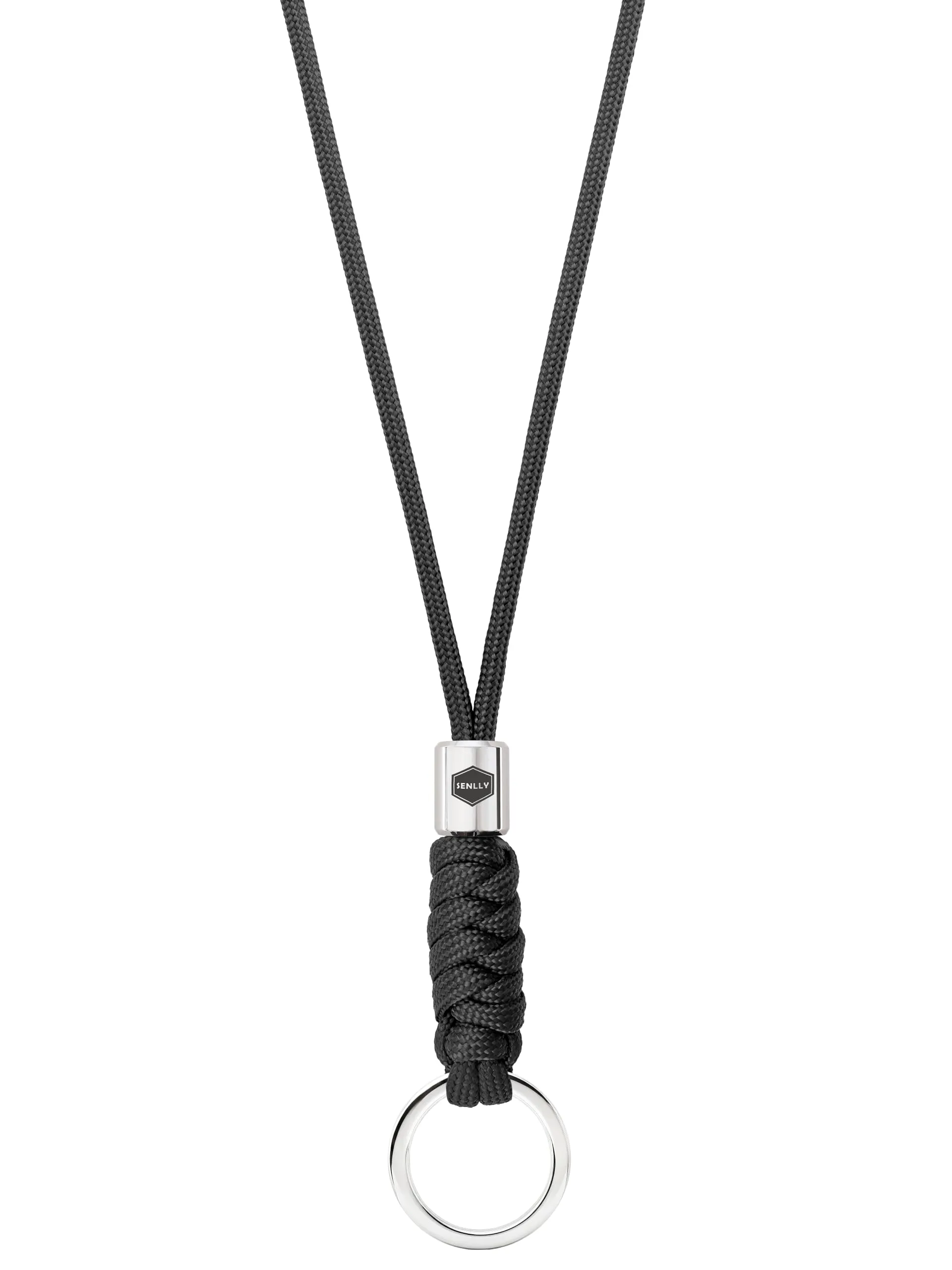 SENLLY Cordino da Collo per Chiavi, Badge e Cellulare in Nylon, Nero Ossidiana - immagine 1