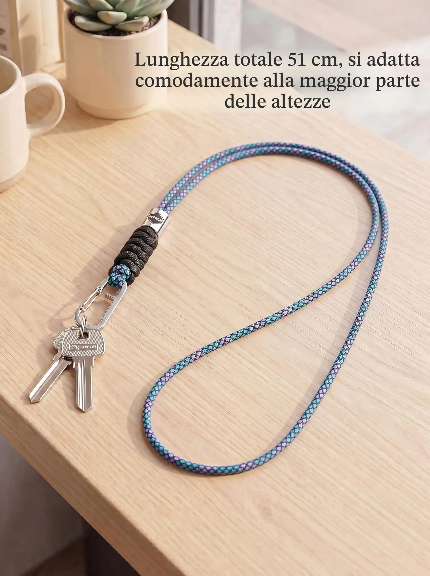 SENLLY Portachiavi da Collo, Cordino per Chiavi, Porta Badge e Cellulare - immagine 4