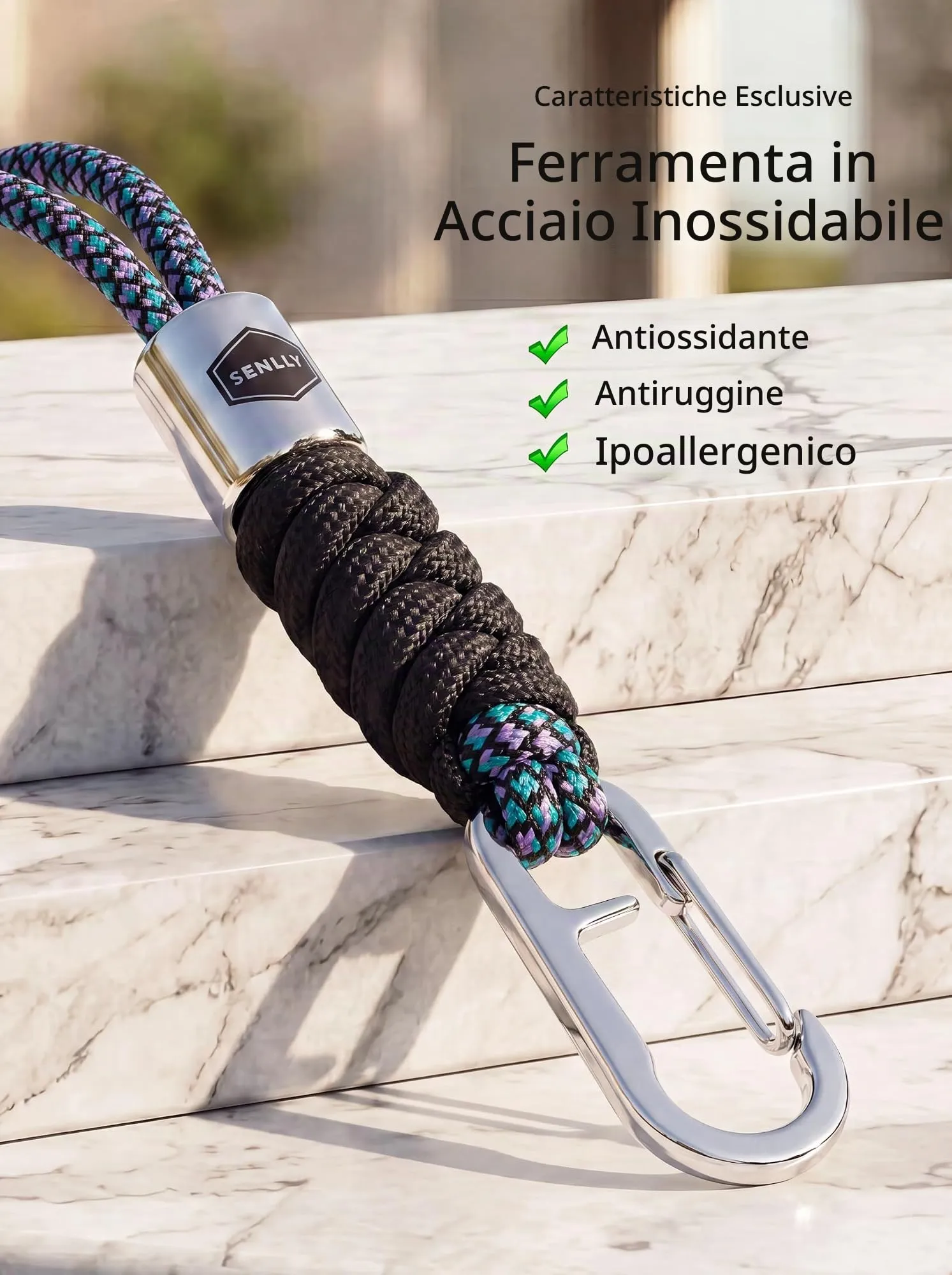 SENLLY Portachiavi da Collo, Cordino per Chiavi, Porta Badge e Cellulare - immagine 5