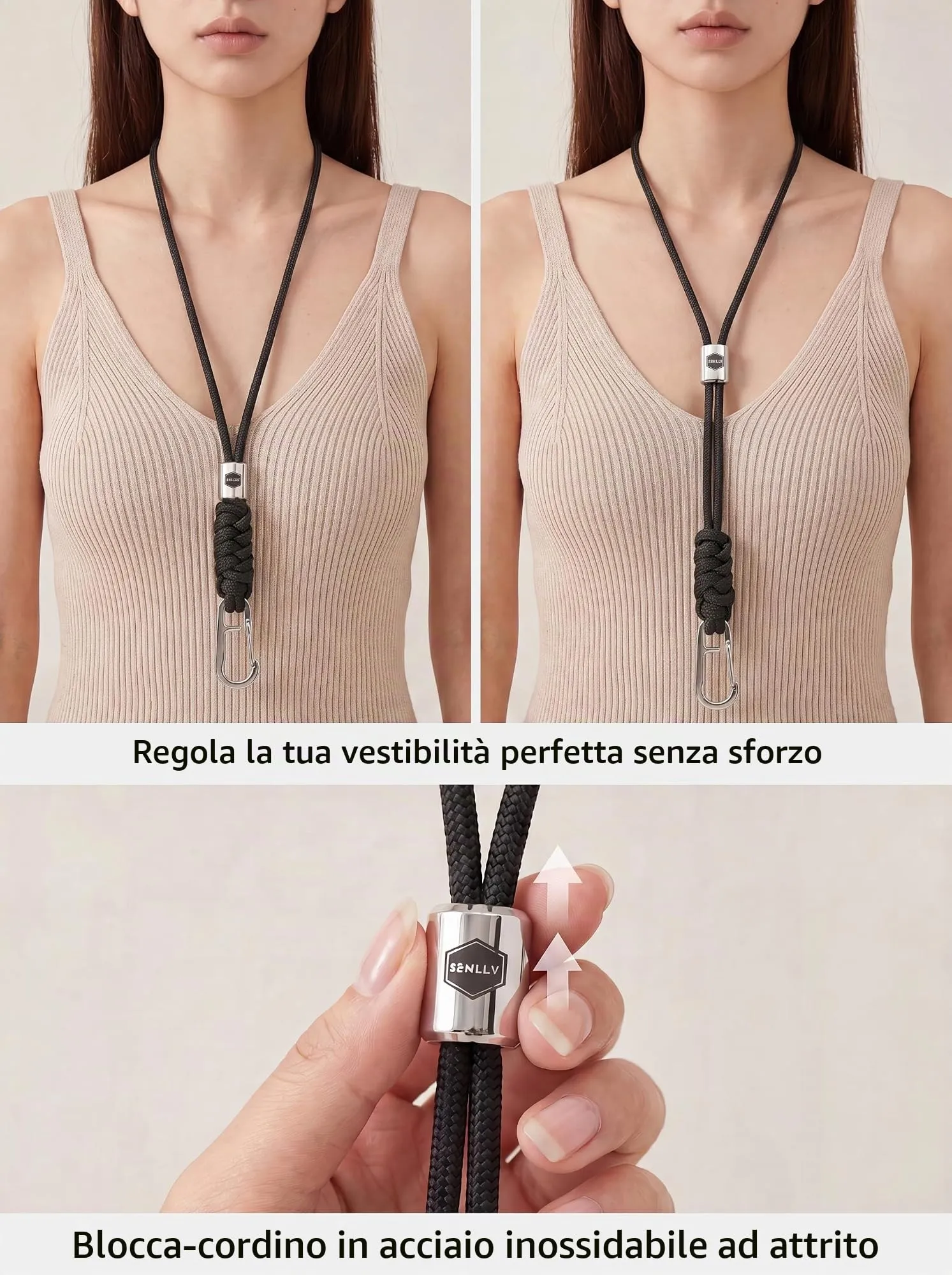 SENLLY Portachiavi da Collo, Cordino per Chiavi, Porta Badge e Cellulare - immagine 7