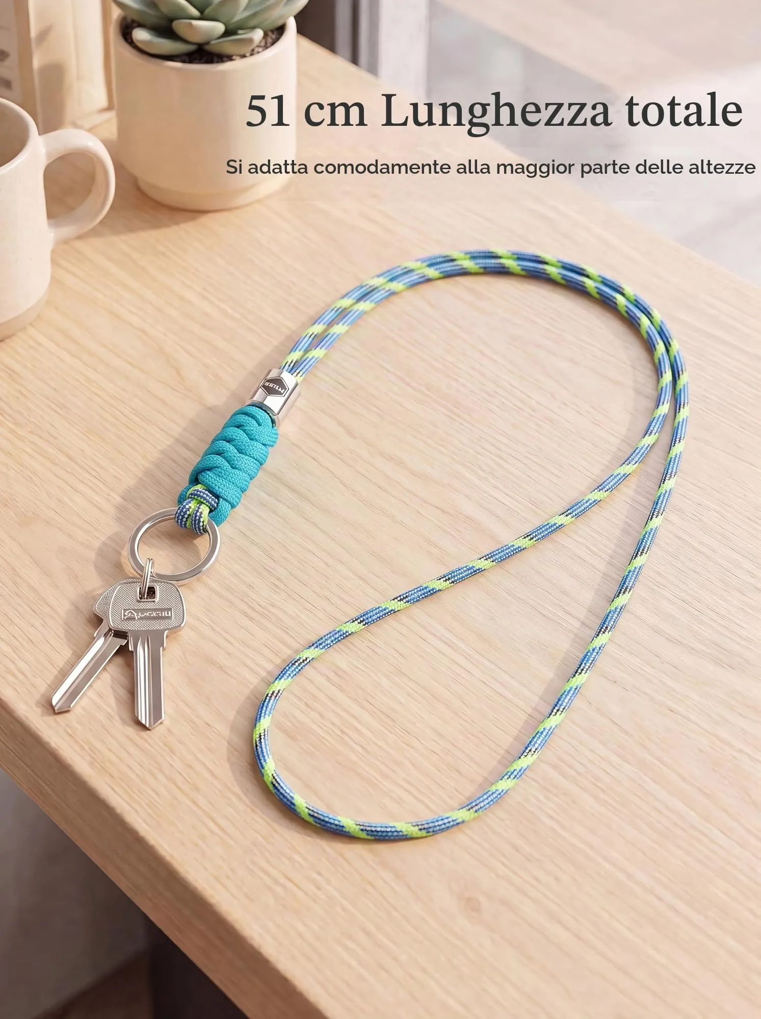 SENLLY Portachiavi da Collo in Paracord per Chiavi, Badge e Cellulare - immagine 4